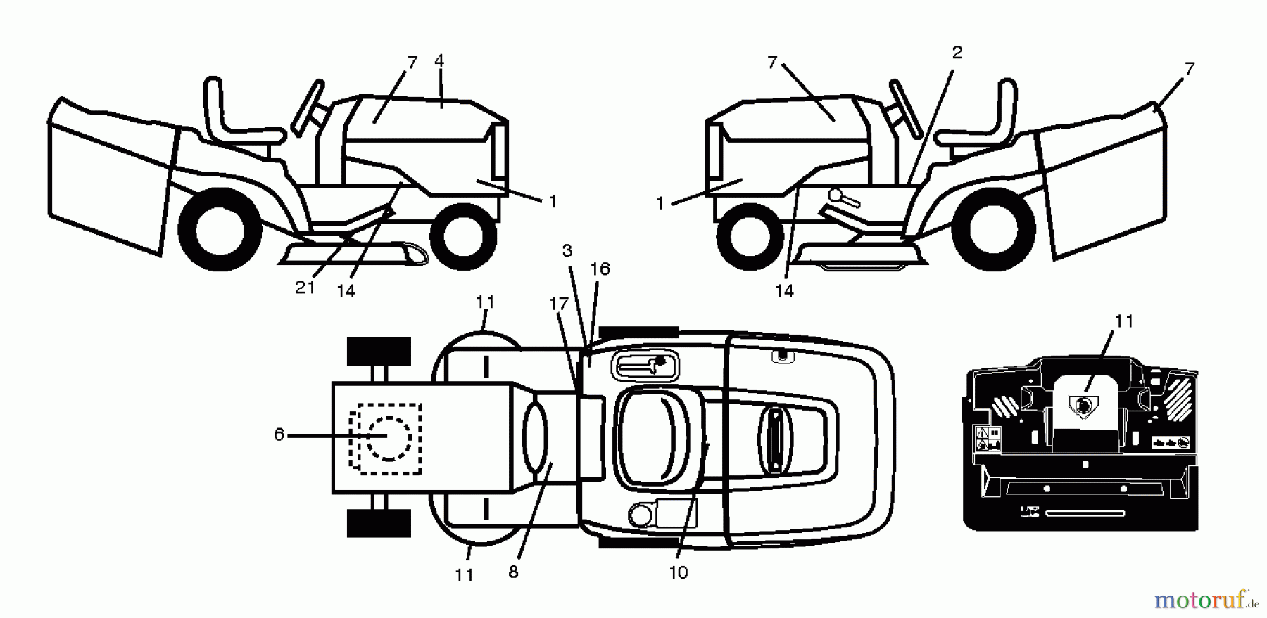 Husqvarna Rasen und Garten Traktoren CTH 2038 (96061030403) - Husqvarna Lawn Tractor (2011-06 & After) DECALS