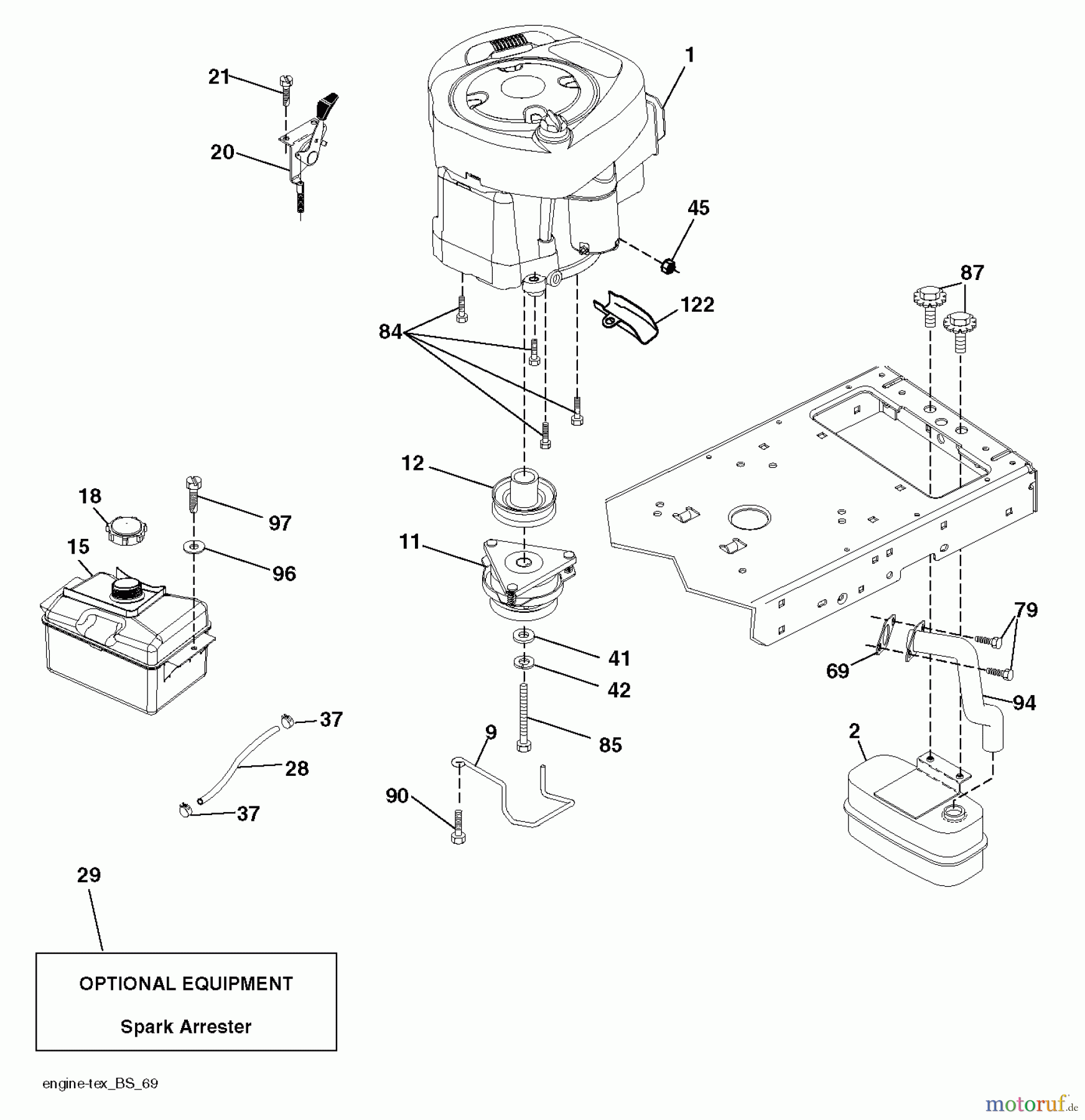 Husqvarna Rasen und Garten Traktoren CTH 2138R (96051005600) - Husqvarna Lawn Tractor (2012-02 & After) ENGINE