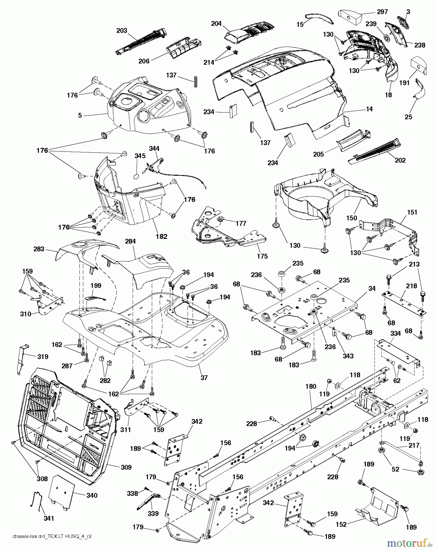 Husqvarna Rasen und Garten Traktoren CTH 2138R (96051012000) - Husqvarna Lawn Tractor (2013-05) CHASSIS ENCLOSURES
