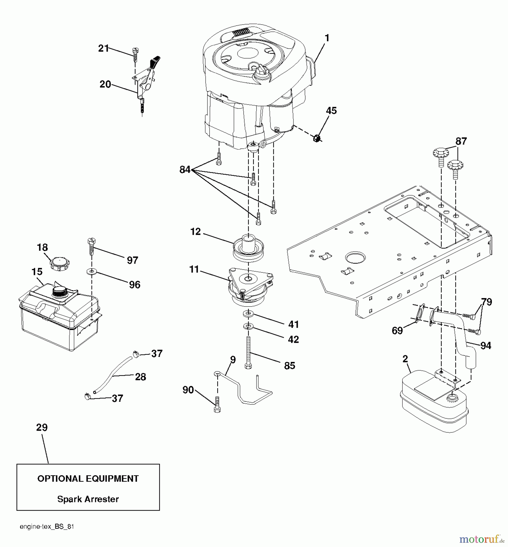Husqvarna Rasen und Garten Traktoren CTH 2138R (96051012000) - Husqvarna Lawn Tractor (2013-05) ENGINE