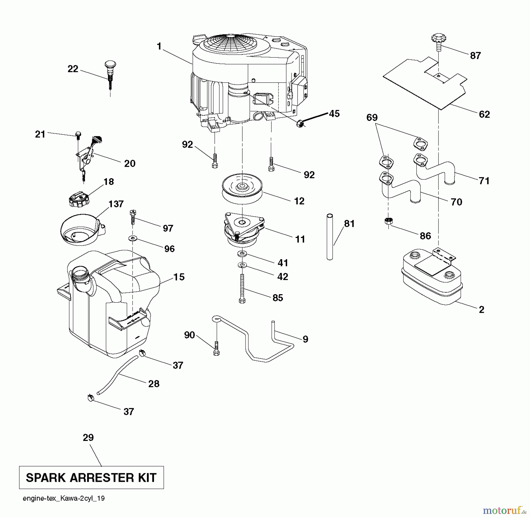 Husqvarna Rasen und Garten Traktoren CTH 184T (96051007600) - Husqvarna Lawn Tractor (2012-11 & After) ENGINE