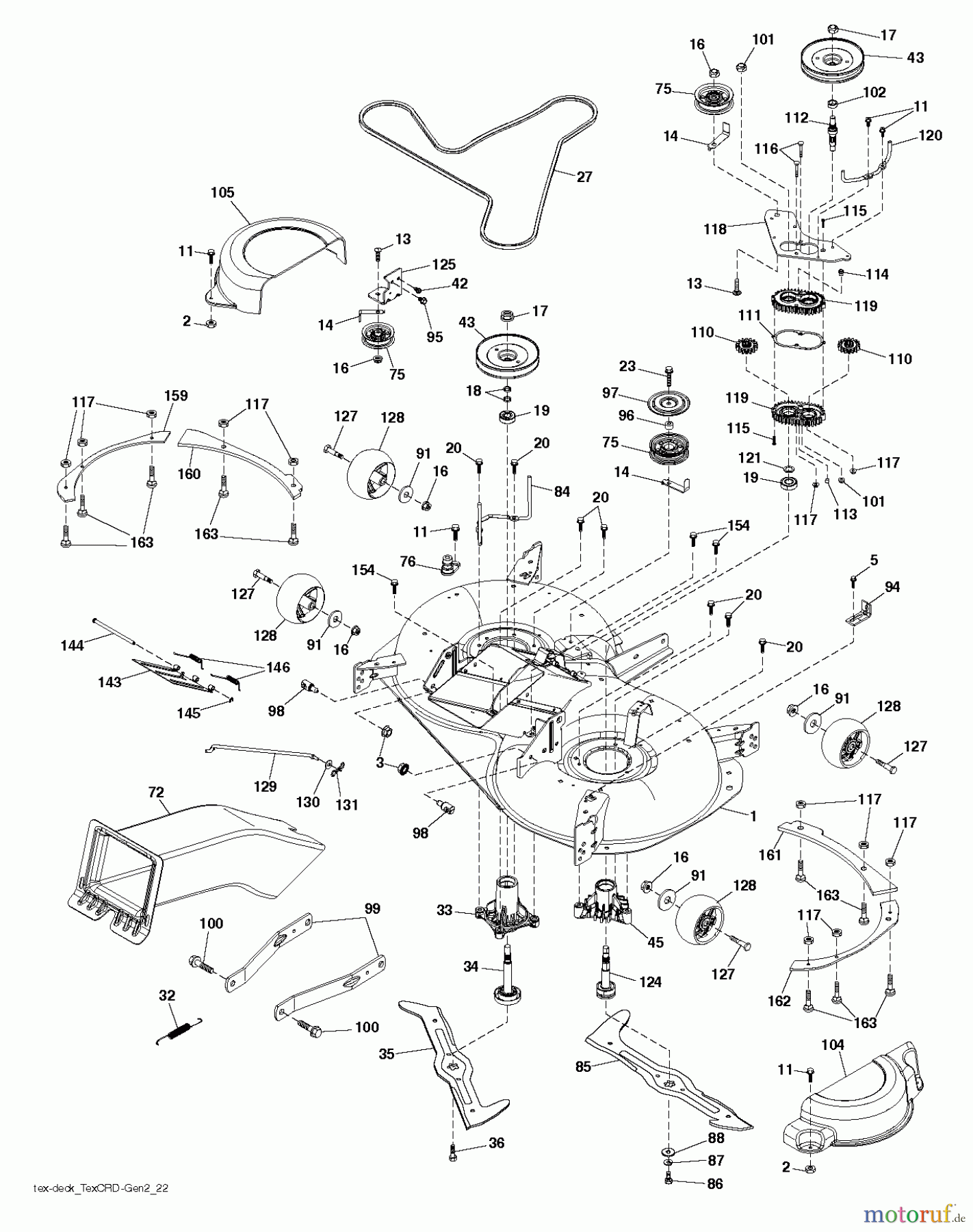 Husqvarna Rasen und Garten Traktoren CTH 224T (96051007800) - Husqvarna Lawn Tractor (2012-11 & After) MOWER DECK / CUTTING DECK