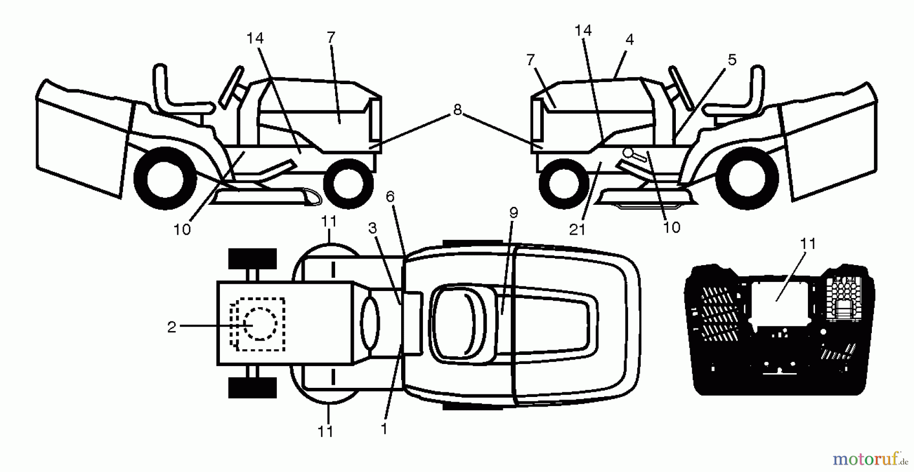 Husqvarna Rasen und Garten Traktoren CTH 224T (96051007900) - Husqvarna Lawn Tractor (2012-11 & After) DECALS