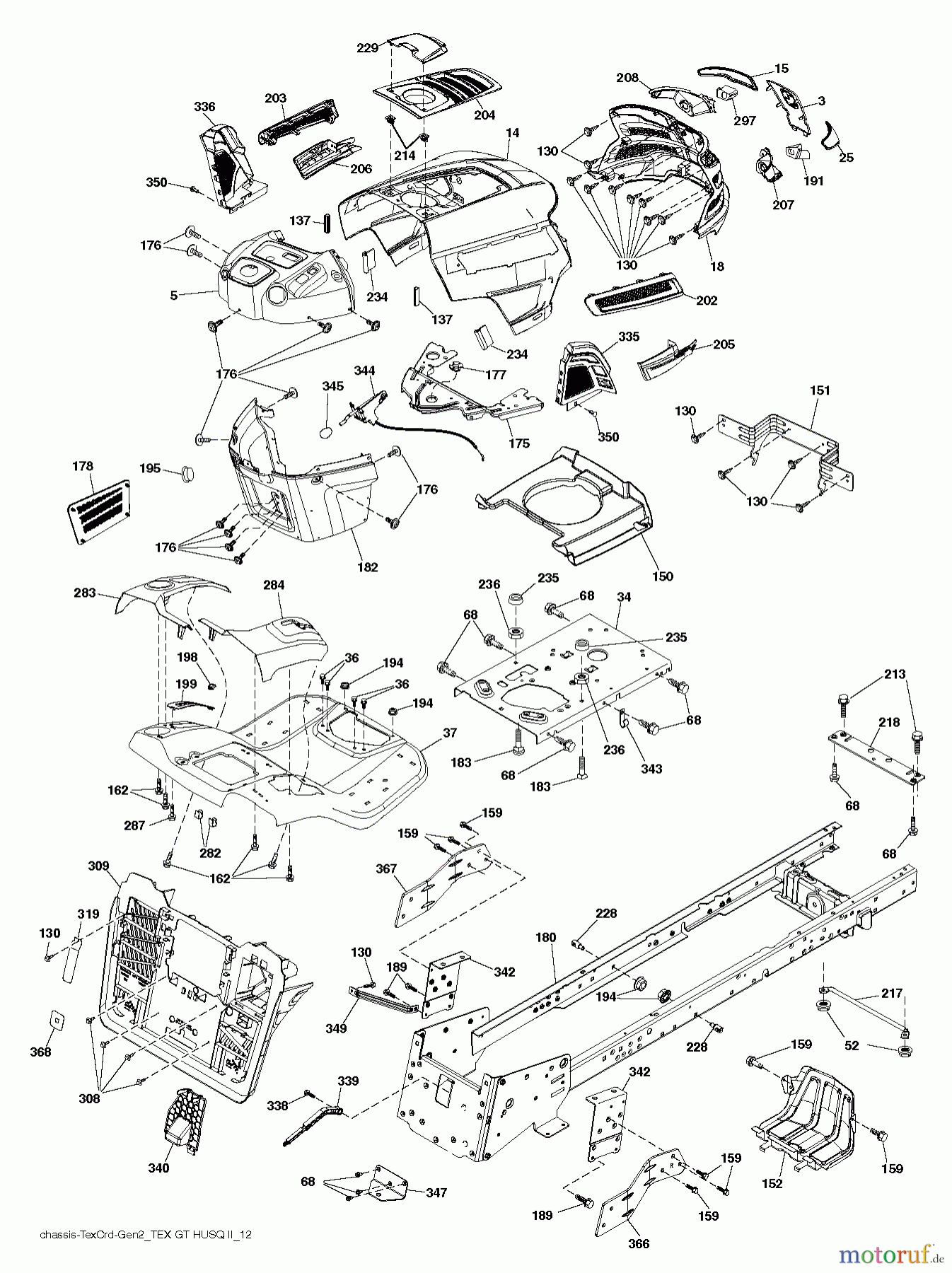 Husqvarna Rasen und Garten Traktoren CTH 2642 (96051012100) - Husqvarna Lawn Tractor (2013-05) CHASSIS ENCLOSURES