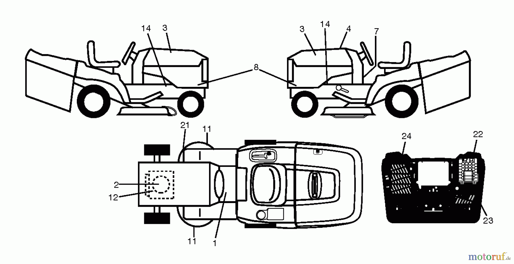 Husqvarna Rasen und Garten Traktoren CTH 2642 (96051012100) - Husqvarna Lawn Tractor (2013-05) DECALS