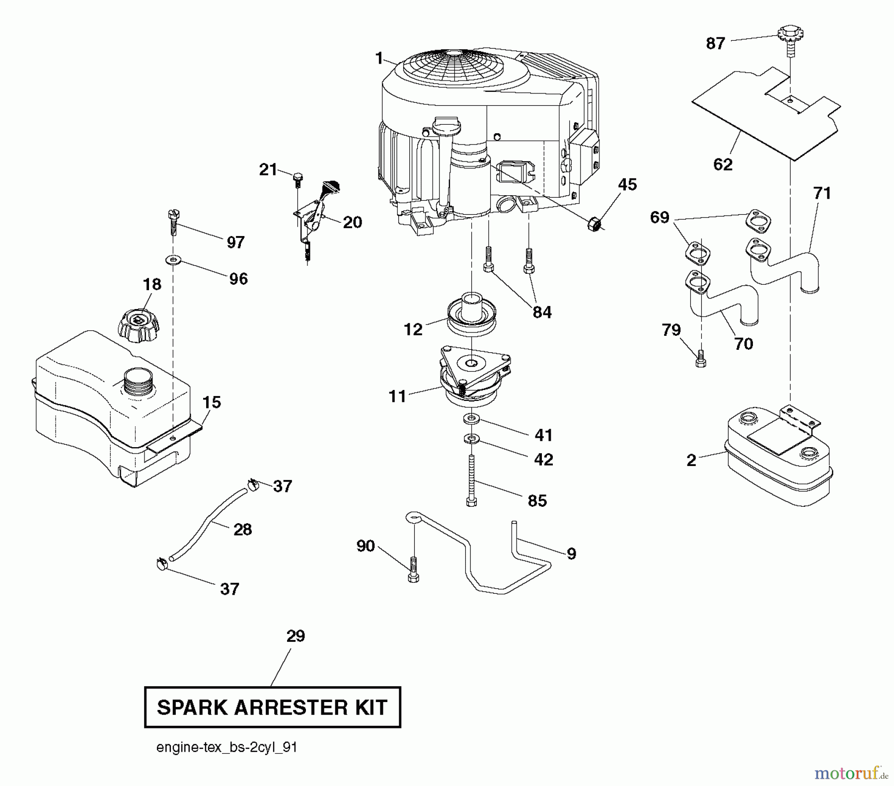 Husqvarna Rasen und Garten Traktoren CTH 2642 (96051012100) - Husqvarna Lawn Tractor (2013-05) ENGINE