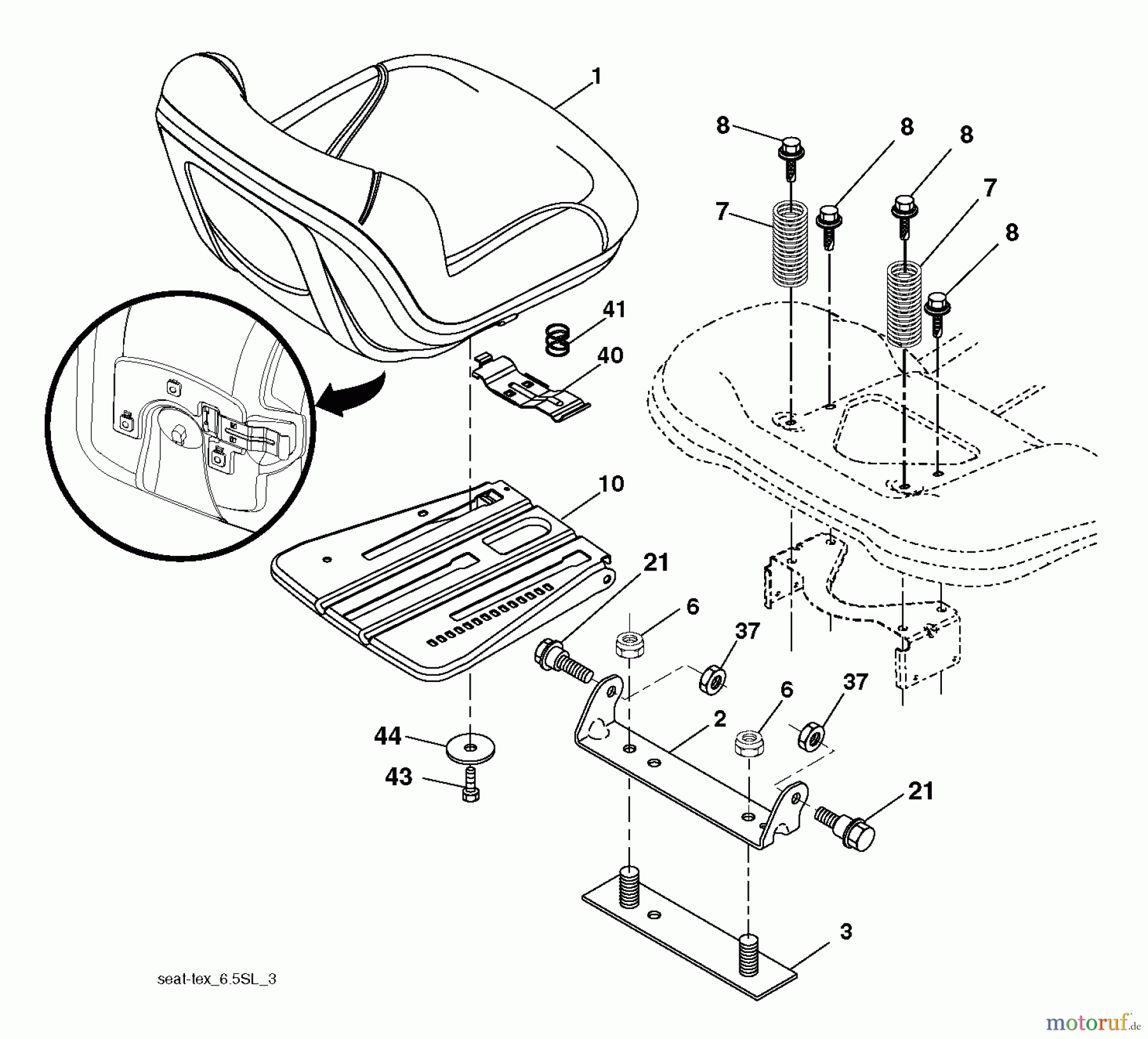 Husqvarna Rasen und Garten Traktoren CTH 224T (96051007800) - Husqvarna Lawn Tractor (2012-11 & After) SEAT