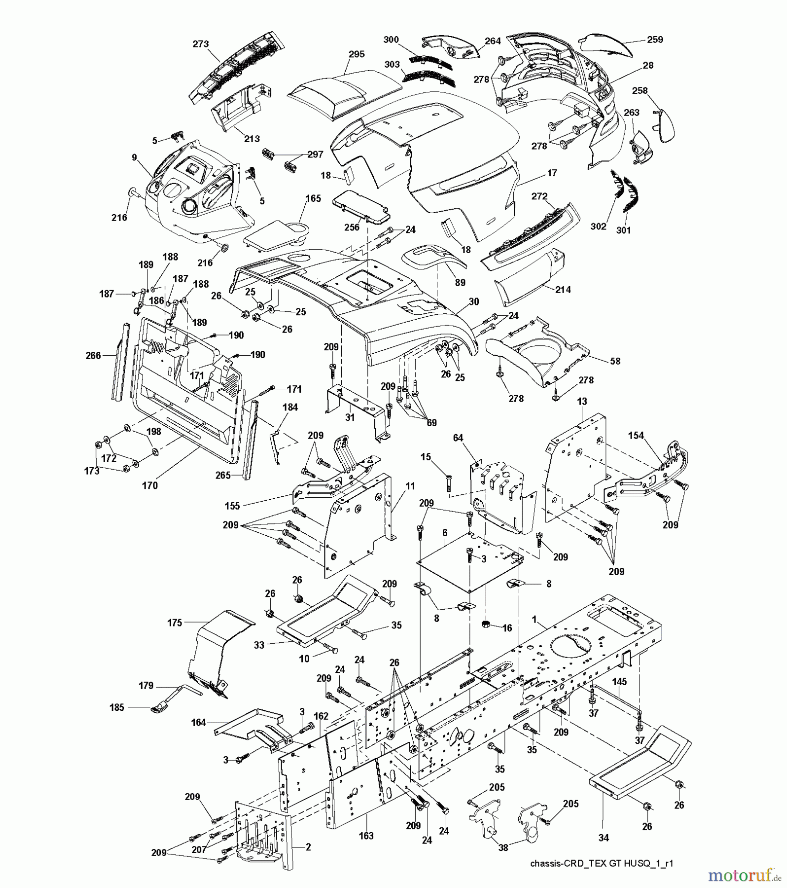 Husqvarna Rasen und Garten Traktoren CTH 2642 (96061030601) - Husqvarna Lawn Tractor (2011-02 & After) CHASSIS