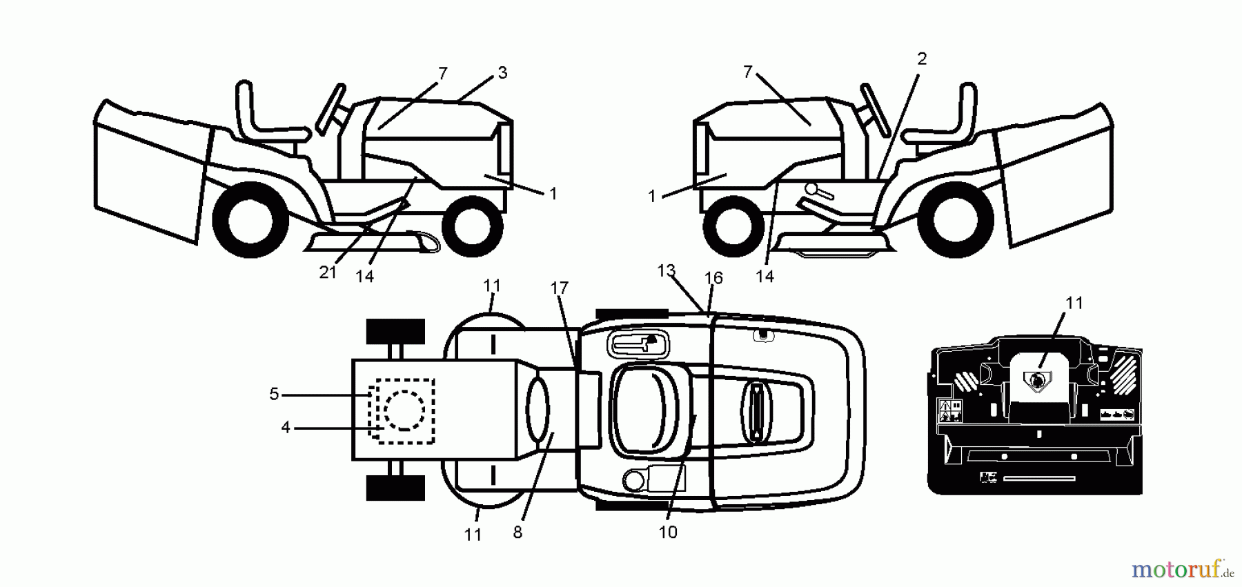 Husqvarna Rasen und Garten Traktoren CTH 2642 (96061030601) - Husqvarna Lawn Tractor (2011-02 & After) DECALS