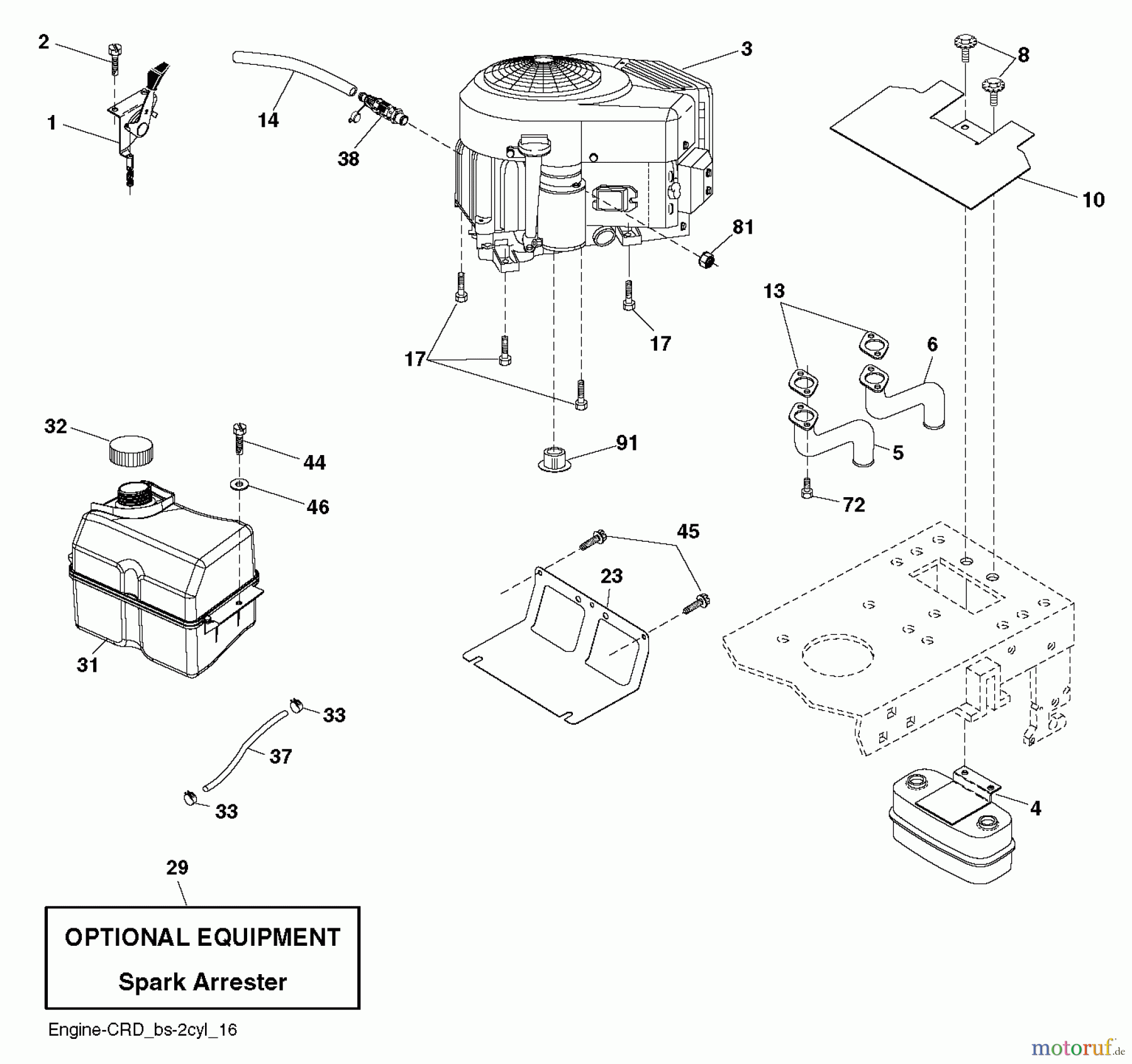 Husqvarna Rasen und Garten Traktoren CTH 2642 (96061030601) - Husqvarna Lawn Tractor (2011-02 & After) ENGINE