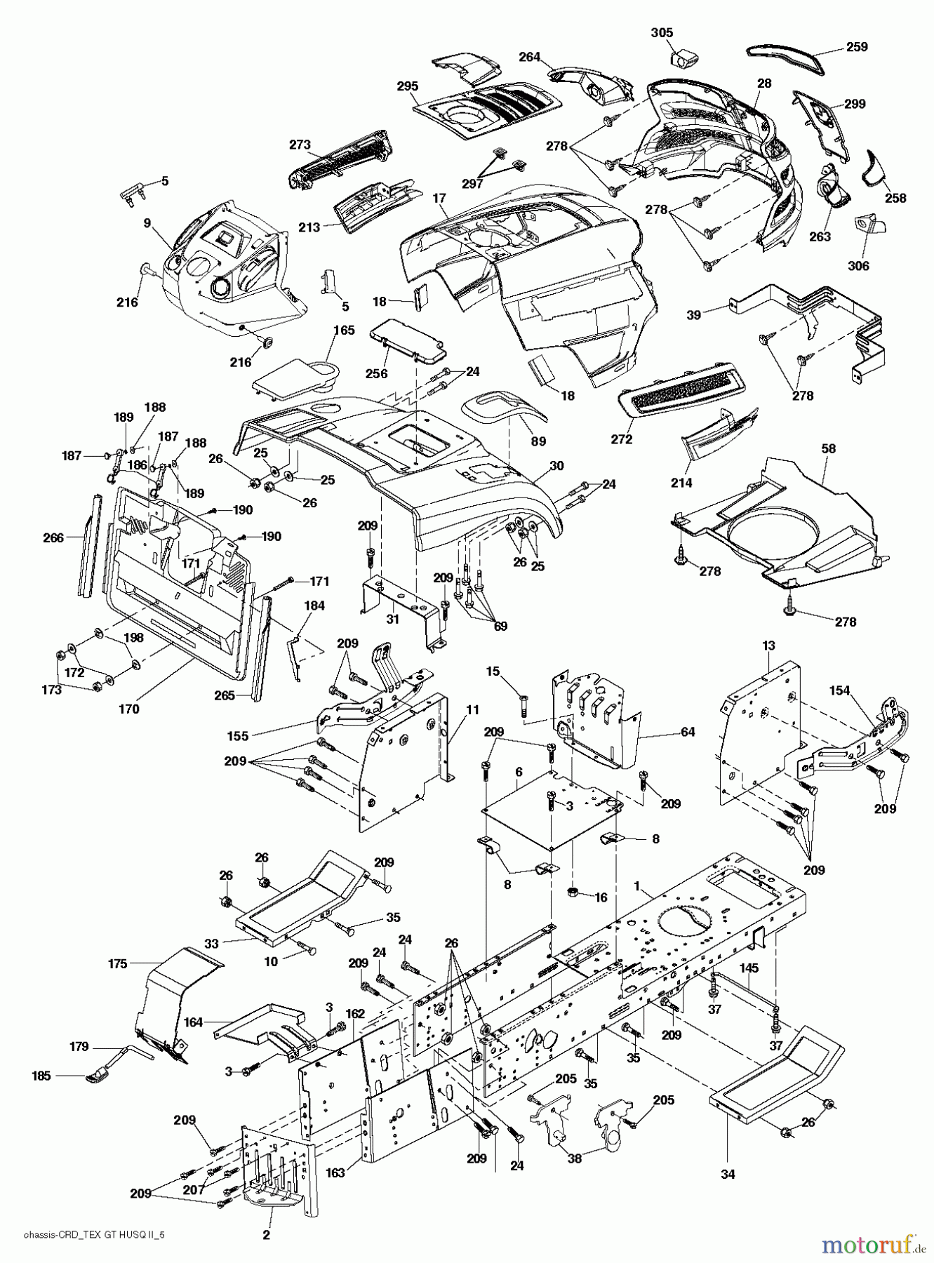 Husqvarna Rasen und Garten Traktoren CTH 2642 (96061033800) - Husqvarna Lawn Tractor (2011-05 & After) CHASSIS