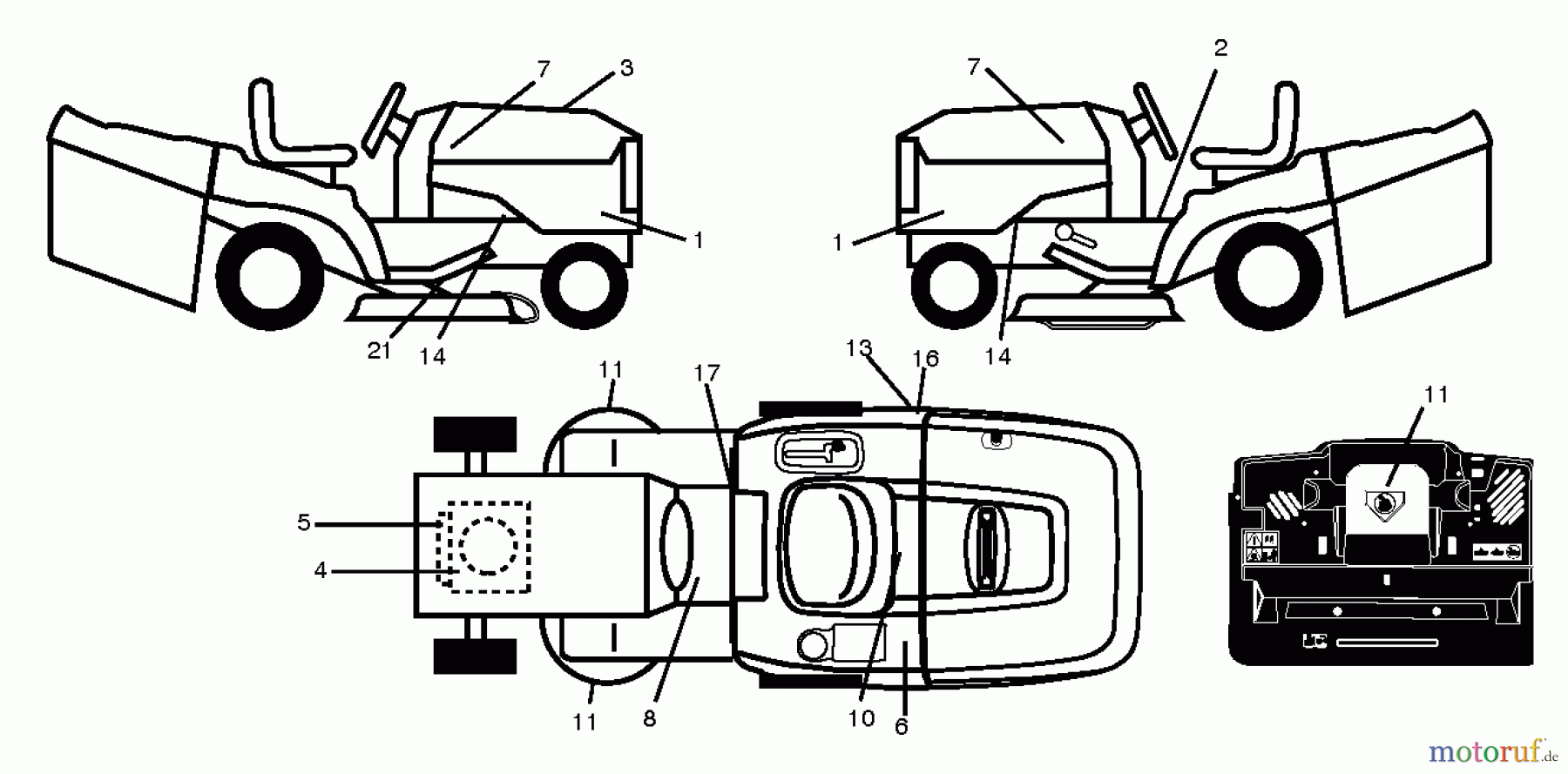 Husqvarna Rasen und Garten Traktoren CTH 2642 (96061033800) - Husqvarna Lawn Tractor (2011-05 & After) DECALS
