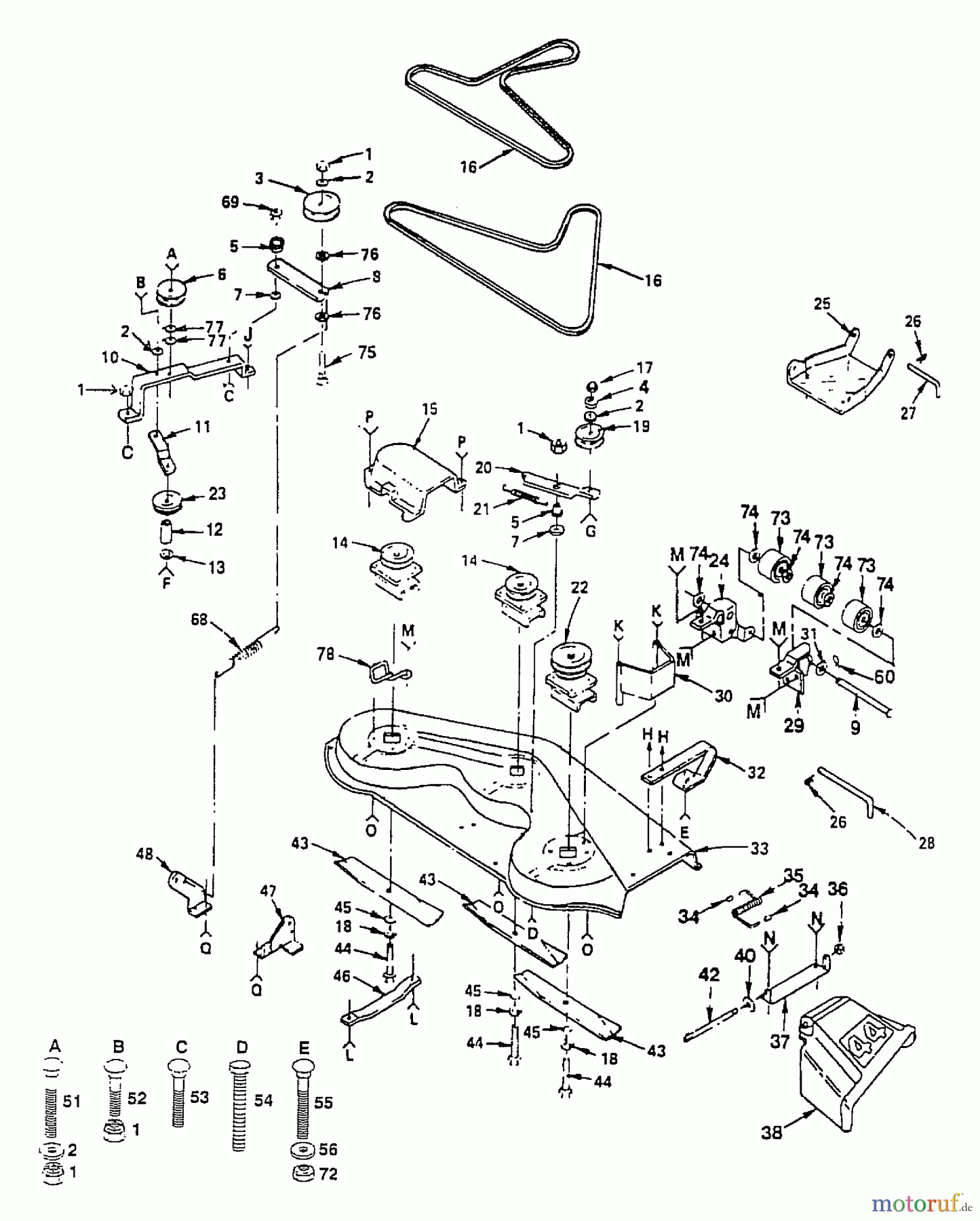 Husqvarna Rasen und Garten Traktoren GT 160 (H1644C) - Husqvarna Garden Tractor (1991-08 & After) Mower