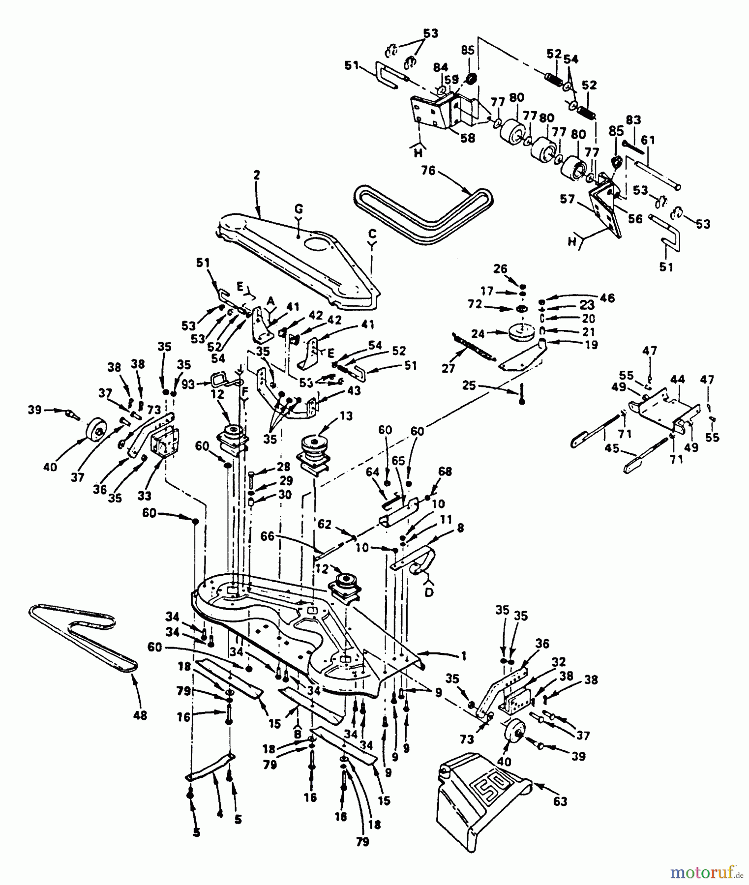 Husqvarna Rasen und Garten Traktoren GT 180 (954000211) (H1850B) - Husqvarna Garden Tractor (1990-11 & After) Mower