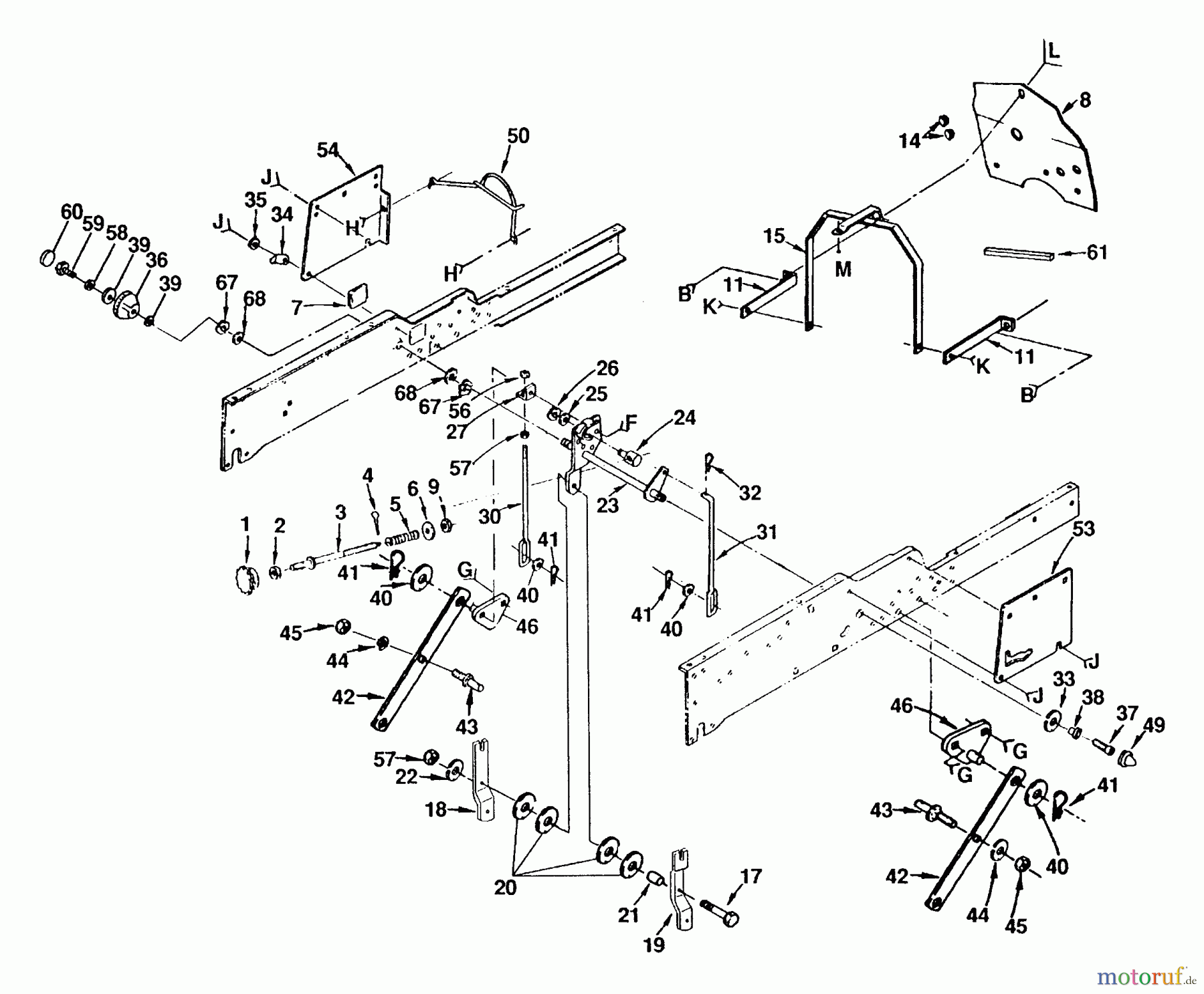 Husqvarna Rasen und Garten Traktoren GT 180 (954000211) (H1850B) - Husqvarna Garden Tractor (1990-11 & After) Mower Lift