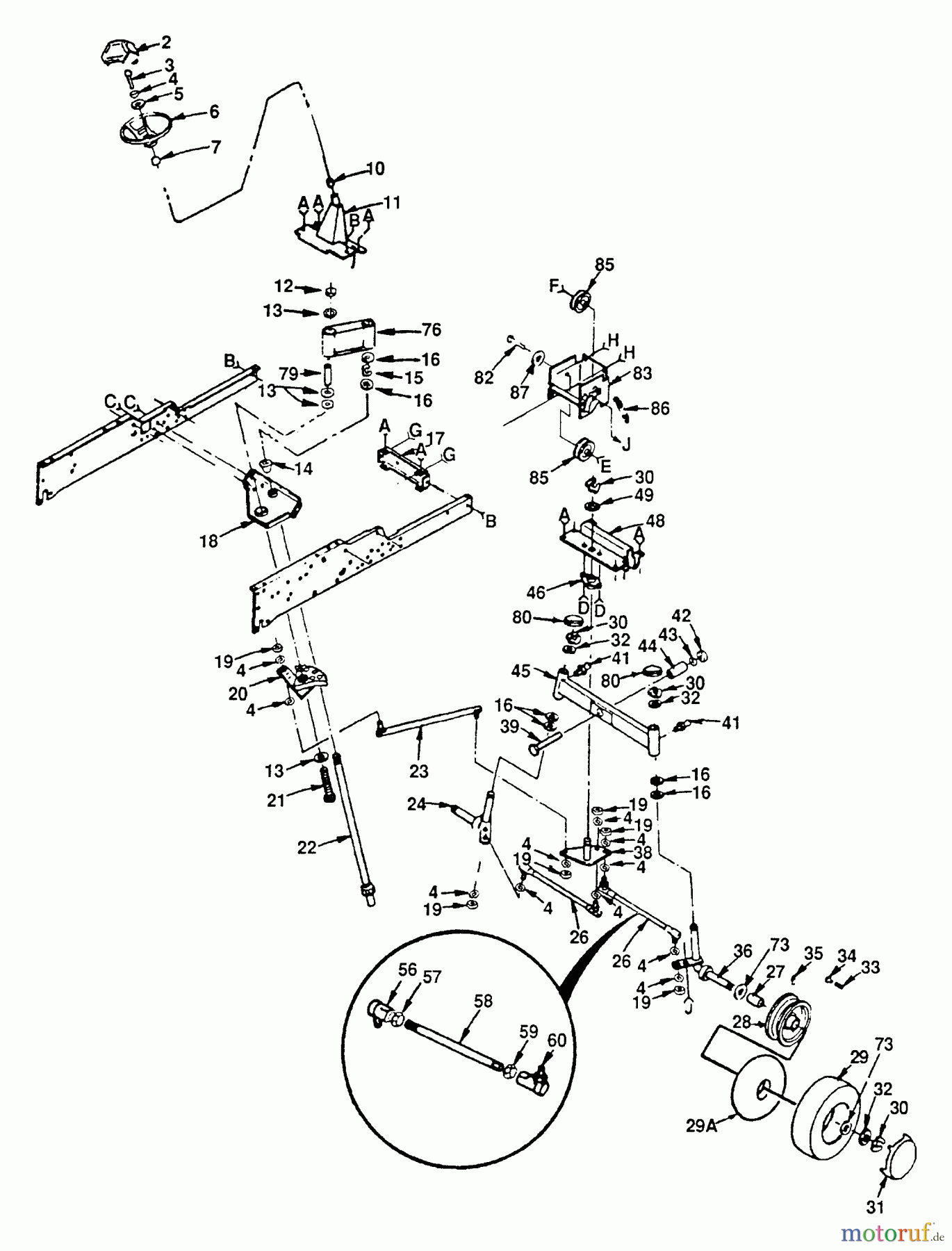 Husqvarna Rasen und Garten Traktoren GT 180 (954000211) (H1850B) - Husqvarna Garden Tractor (1990-11 & After) Steering
