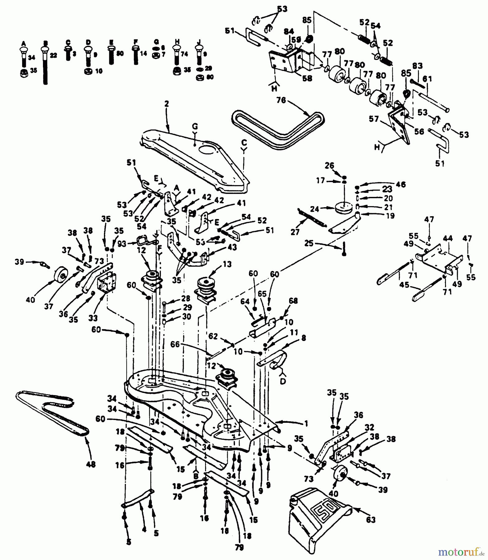 Husqvarna Rasen und Garten Traktoren GT 180 (954000372) (H1850C) - Husqvarna Garden Tractor (1992-08 to 1992-10) Mower