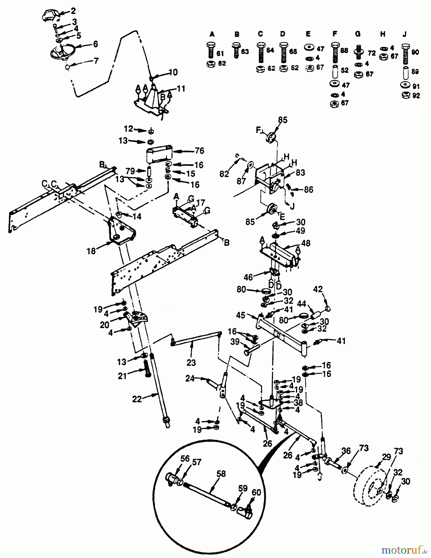 Husqvarna Rasen und Garten Traktoren GT 180 (954000372) (H1850C) - Husqvarna Garden Tractor (1992-08 to 1992-10) Steering