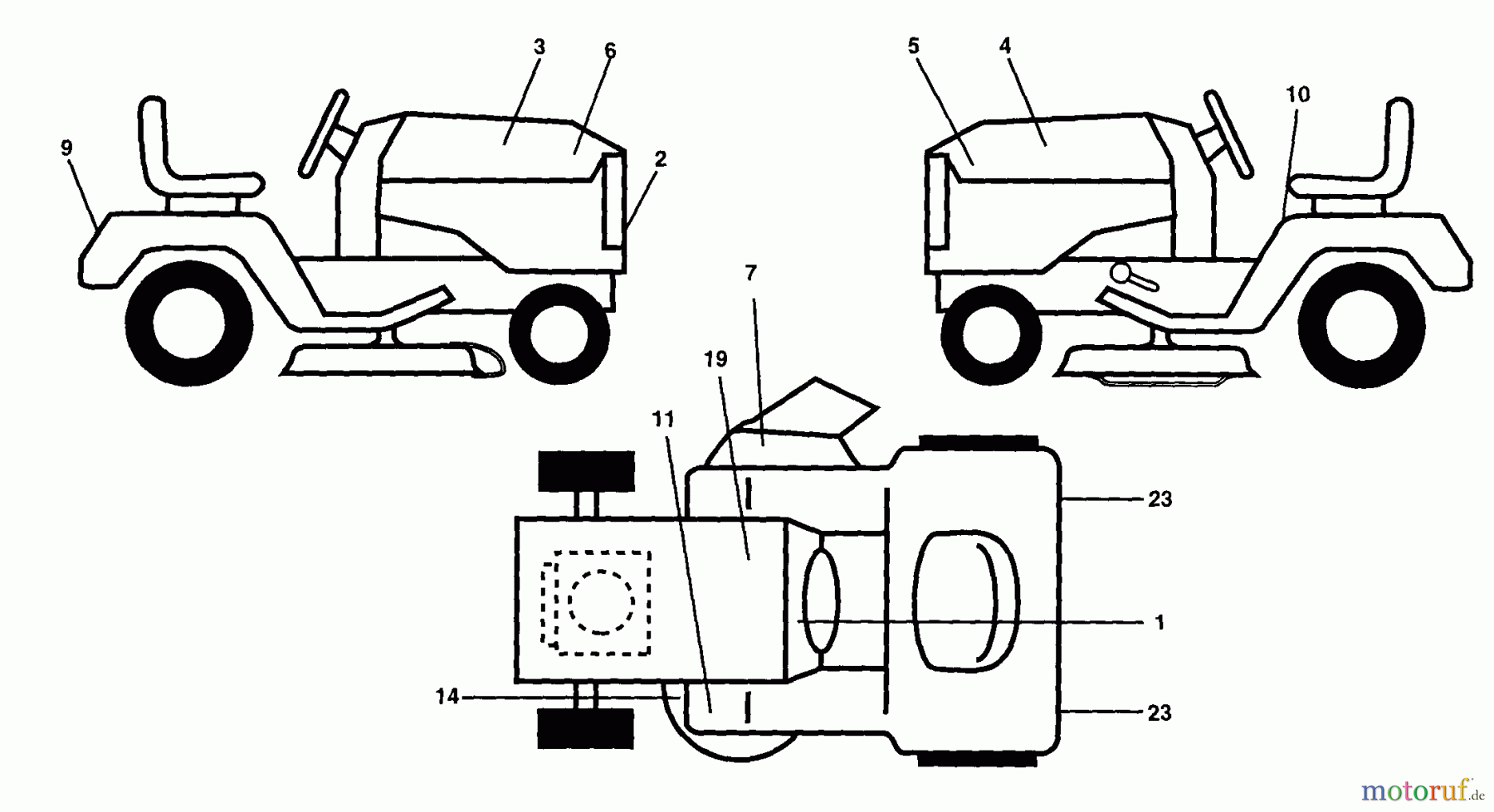 Husqvarna Rasen und Garten Traktoren GT 200 (954001112A) - Husqvarna Garden Tractor (1994-07 & After) Decals