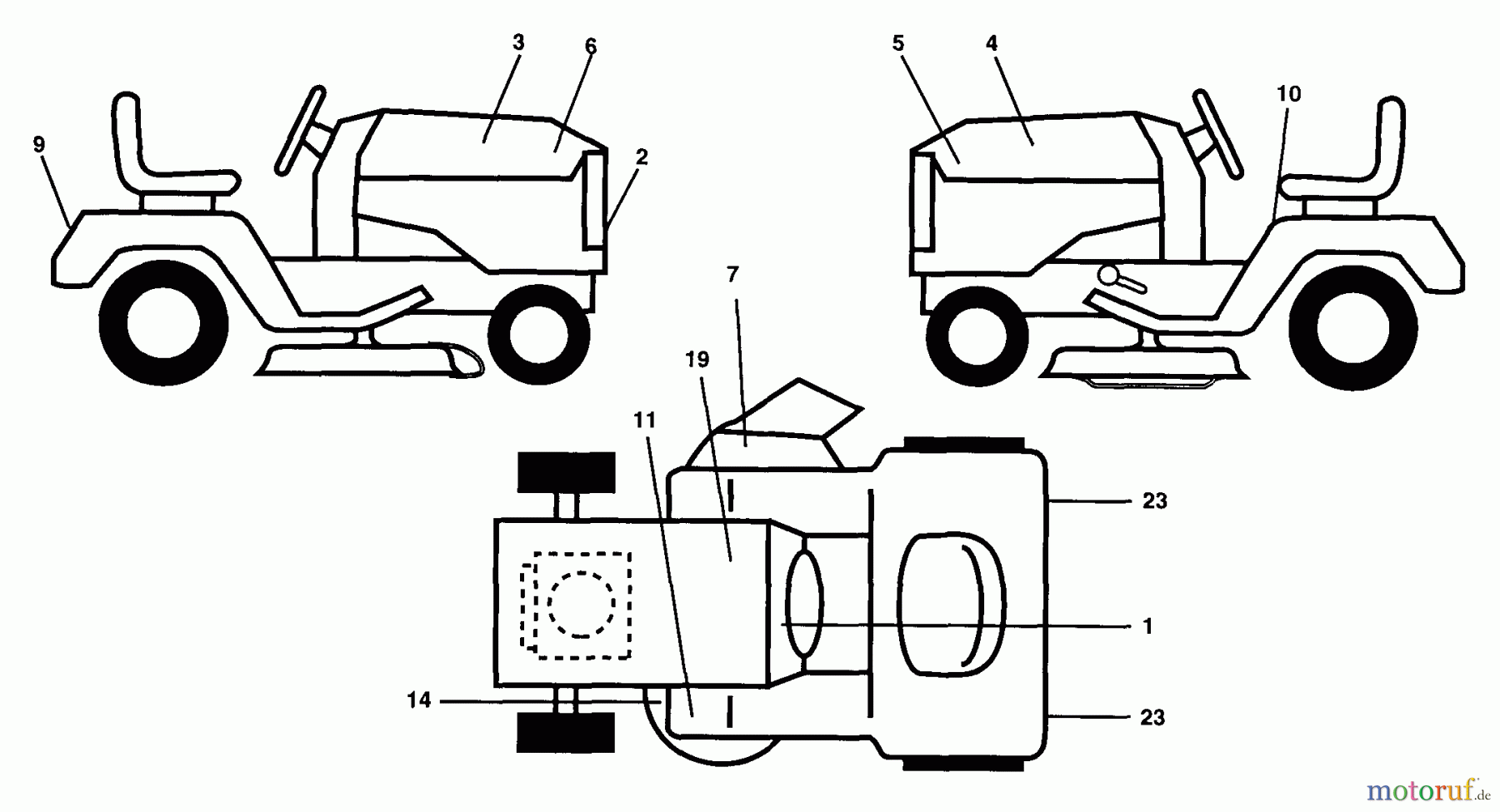 Husqvarna Rasen und Garten Traktoren GT 200 (954002012A) - Husqvarna Garden Tractor (1995-06 & After) Decals
