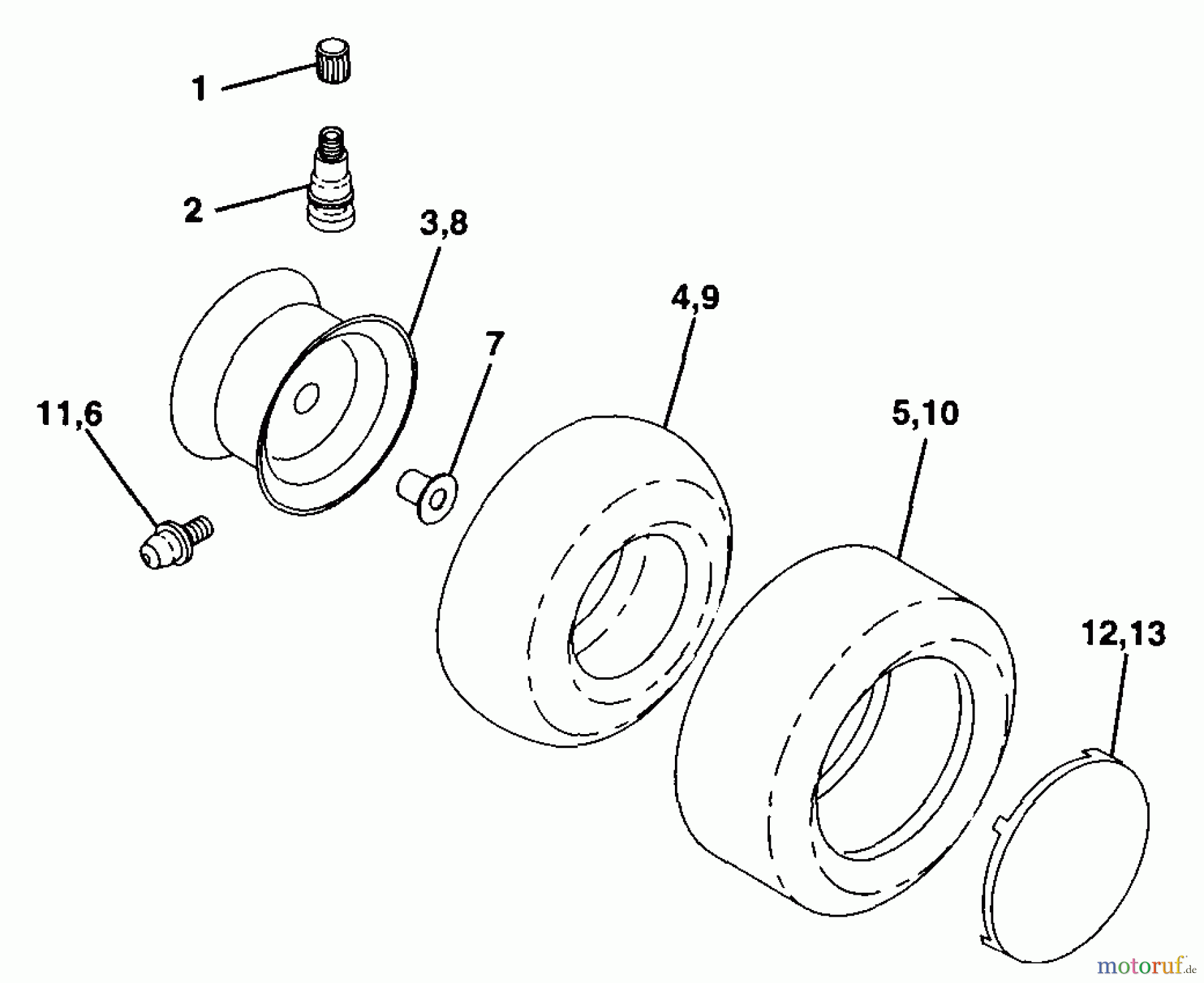 Husqvarna Rasen und Garten Traktoren GT 200 (954002012A) - Husqvarna Garden Tractor (1995-06 & After) Wheels & Tires