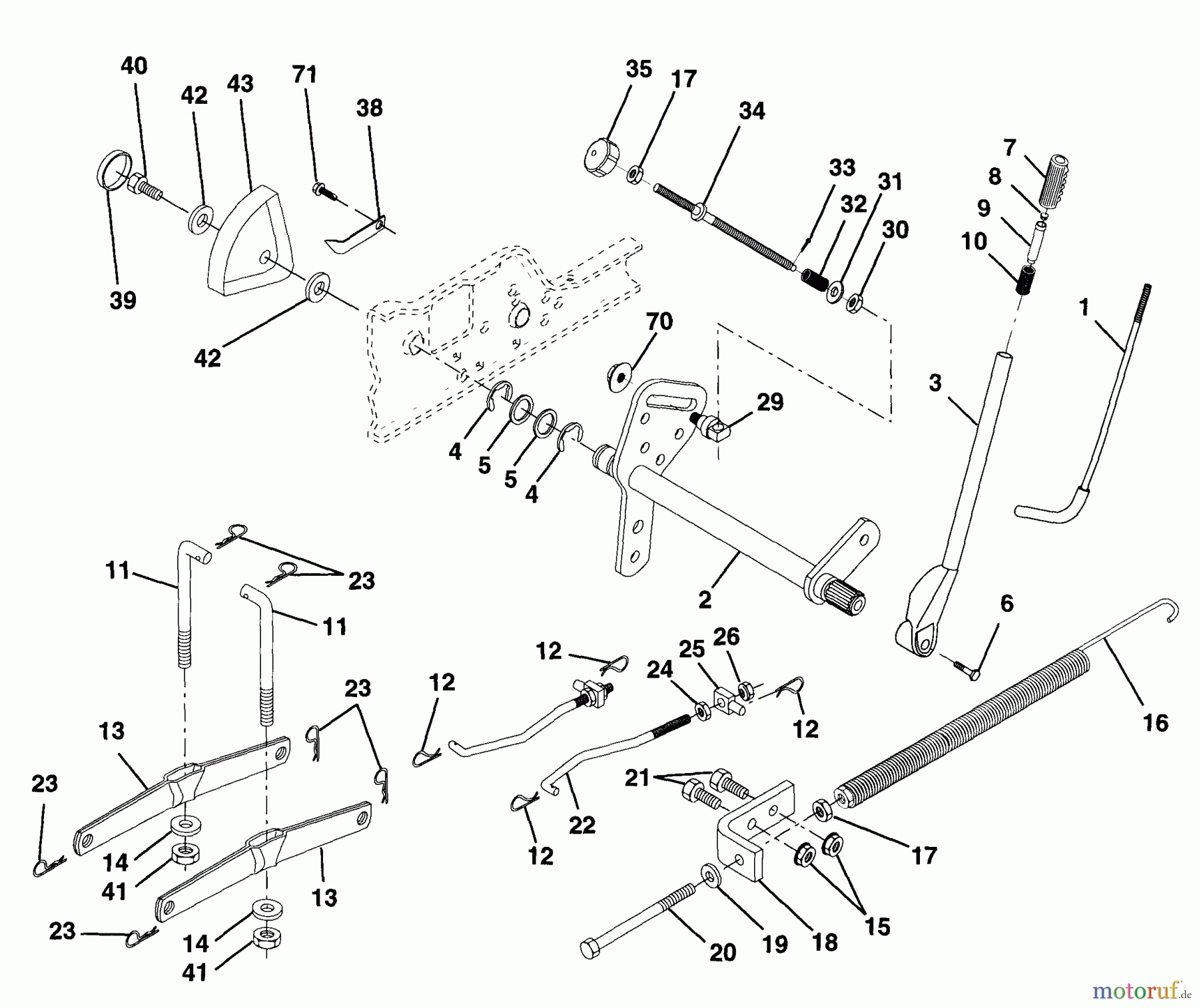Husqvarna Rasen und Garten Traktoren GT 200 (954140011A) - Husqvarna Garden Tractor (1997-12 & After) Lift Assembly
