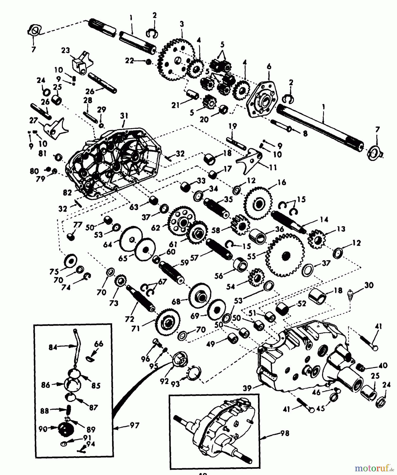 Husqvarna Rasen und Garten Traktoren GT 200 (954140011A) - Husqvarna Garden Tractor (1997-12 & After) Transaxle