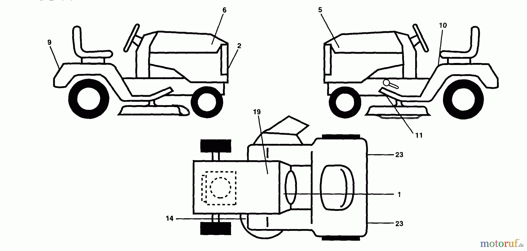 Husqvarna Rasen und Garten Traktoren GT 200 (954830156A) - Husqvarna Garden Tractor (1995-08 & After) Decals