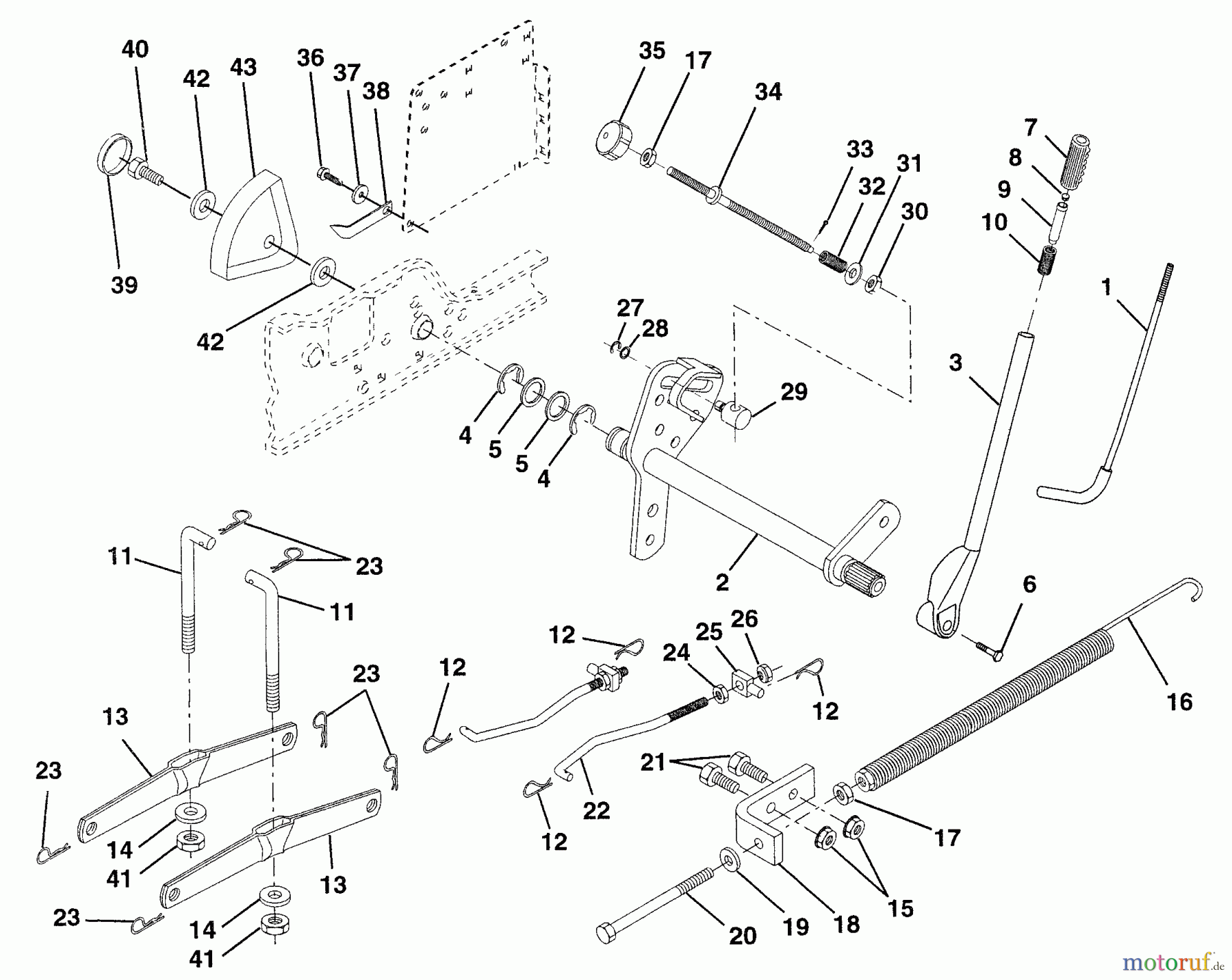 Husqvarna Rasen und Garten Traktoren GT 200 (954840001) (HCGTK200A) - Husqvarna Garden Tractor (1996-01 & After) Lift Assembly