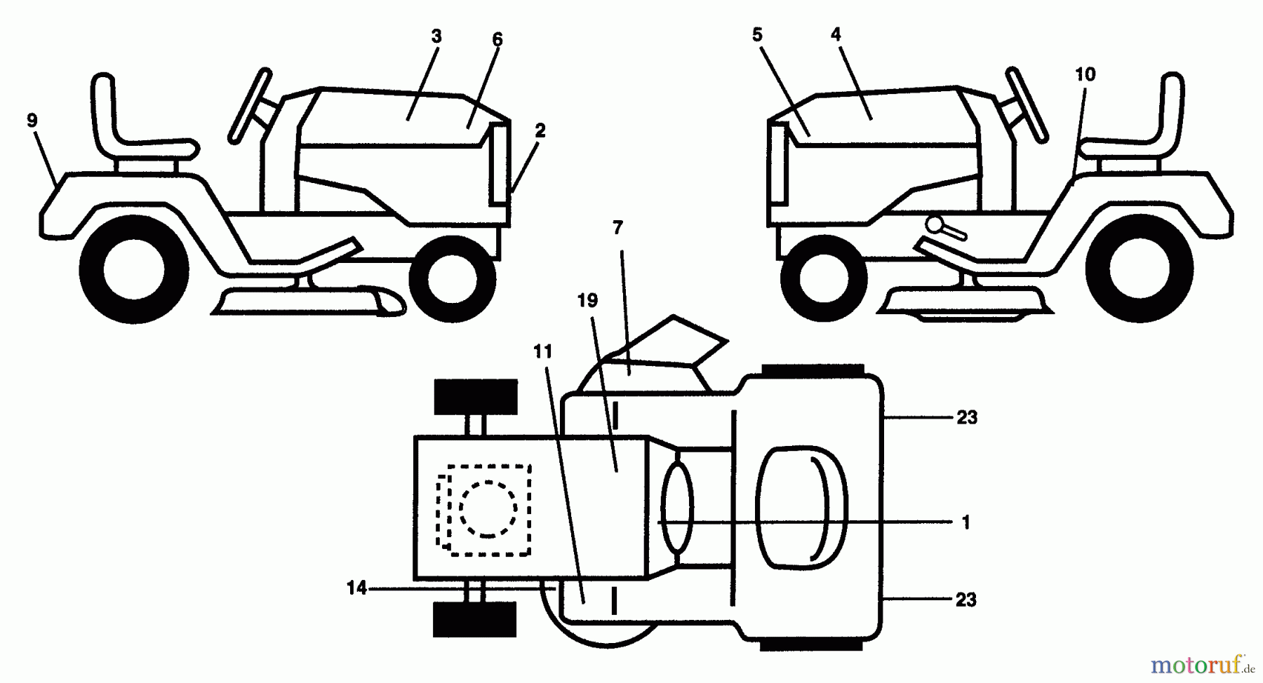 Husqvarna Rasen und Garten Traktoren GT 200 (HN2050A) - Husqvarna Garden Tractor (1993-12 & After) Decals