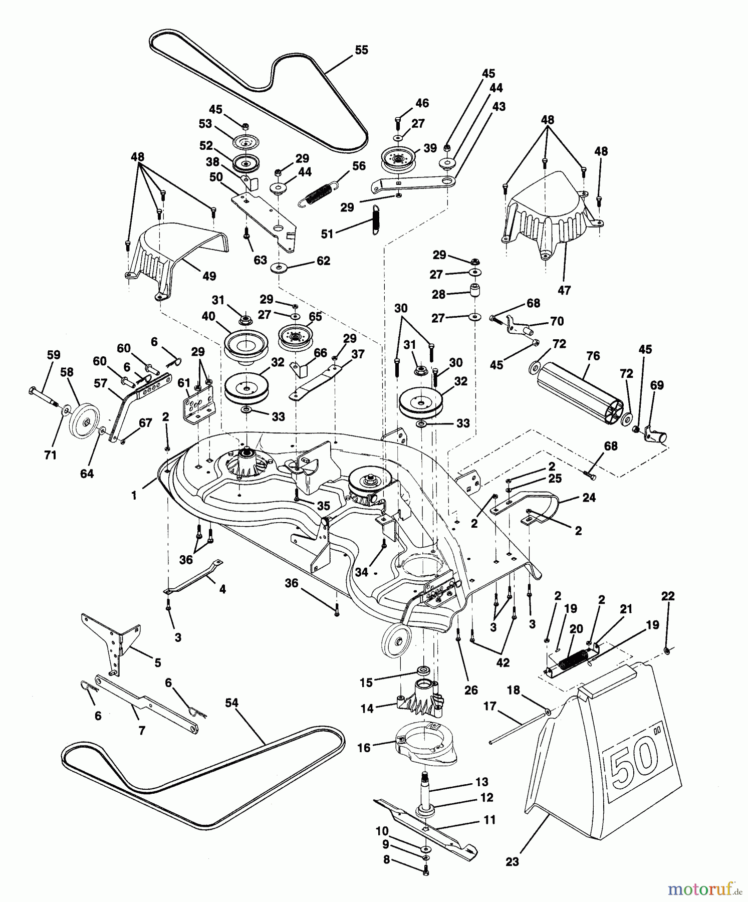Husqvarna Rasen und Garten Traktoren GT 200 (HN2050A) - Husqvarna Garden Tractor (1993-12 & After) Mower Deck