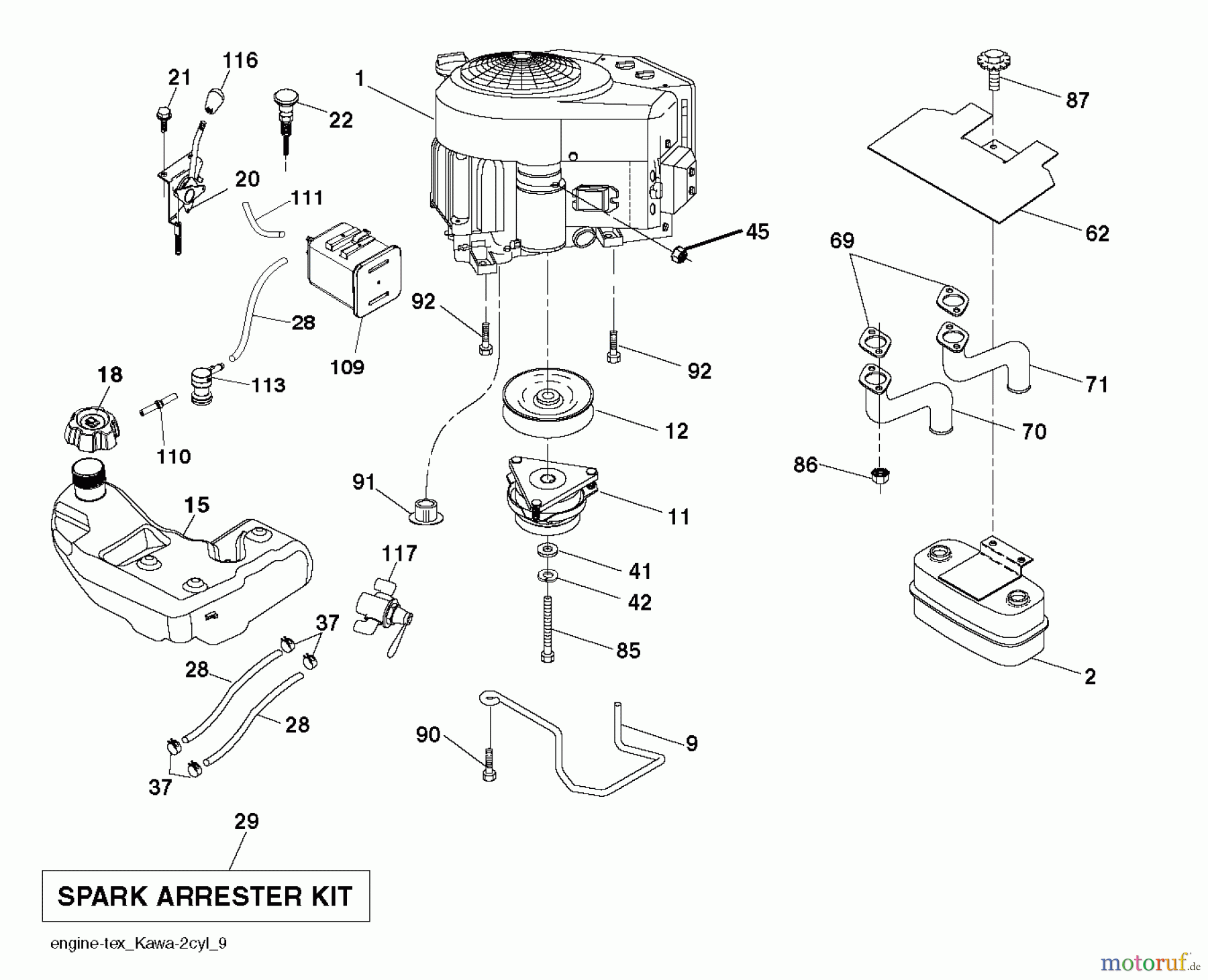 Husqvarna Rasen und Garten Traktoren GT 52XLS (96043016000) - Husqvarna Garden Tractor (2012-11 & After) ENGINE