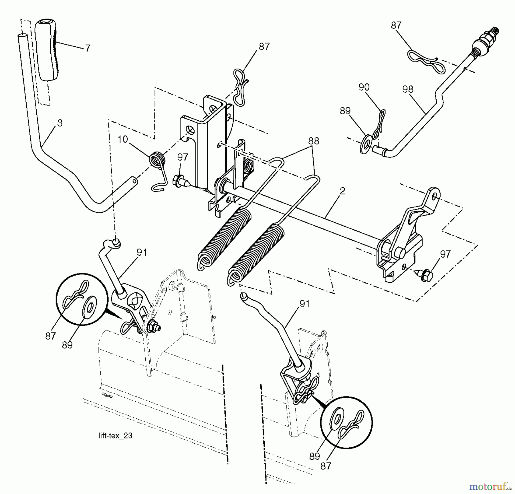 Husqvarna Rasen und Garten Traktoren GT 54LS (96043015700) - Husqvarna Garden Tractor (2012-10 & After) MOWER LIFT LEVER