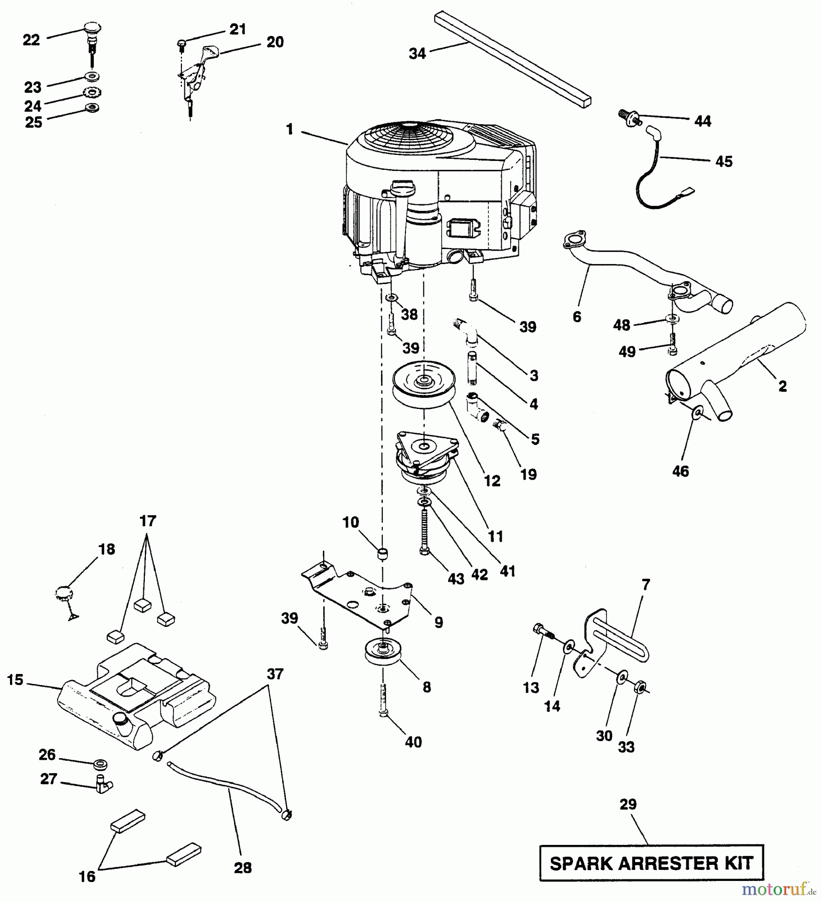 Husqvarna Rasen und Garten Traktoren GTH 200 (954000972) (HN20VH50A) - Husqvarna Garden Tractor (1994-03 & After) Engine