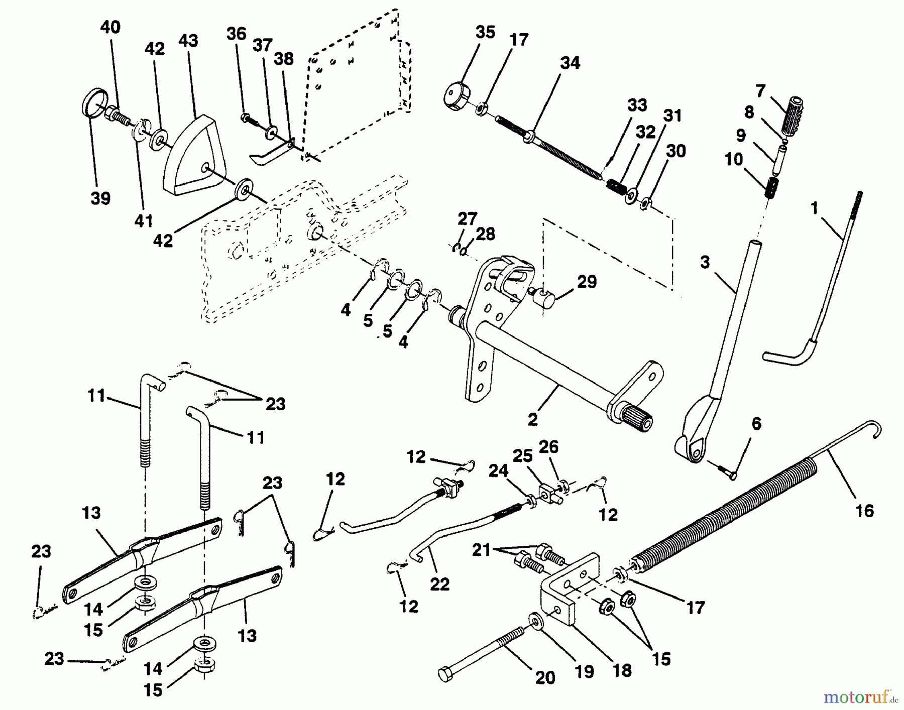 Husqvarna Rasen und Garten Traktoren GTH 200 (954000972) (HN20VH50A) - Husqvarna Garden Tractor (1994-03 & After) Lift Assembly
