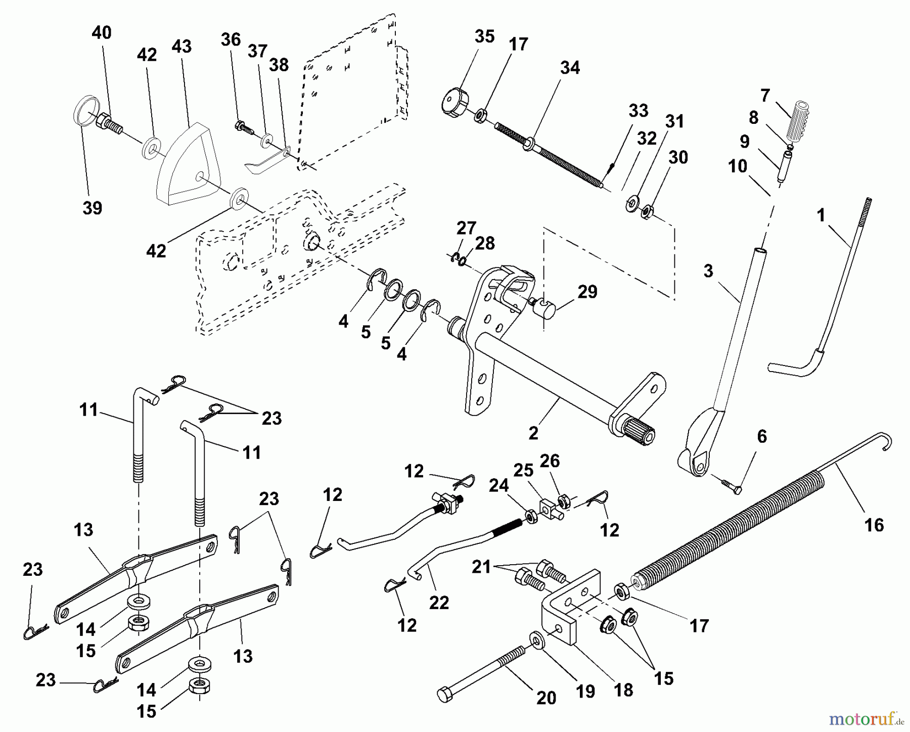 Husqvarna Rasen und Garten Traktoren GTH 200 (954001122A) - Husqvarna Garden Tractor (1994-07 & After) Lift Assembly