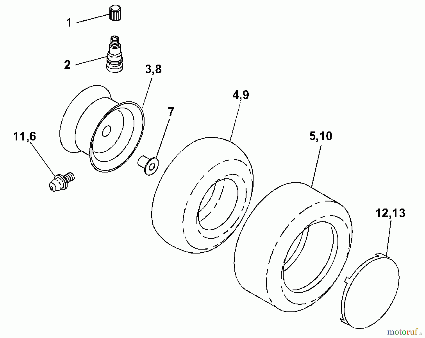 Husqvarna Rasen und Garten Traktoren GTH 200 (954001122A) - Husqvarna Garden Tractor (1994-07 & After) Wheels & Tires