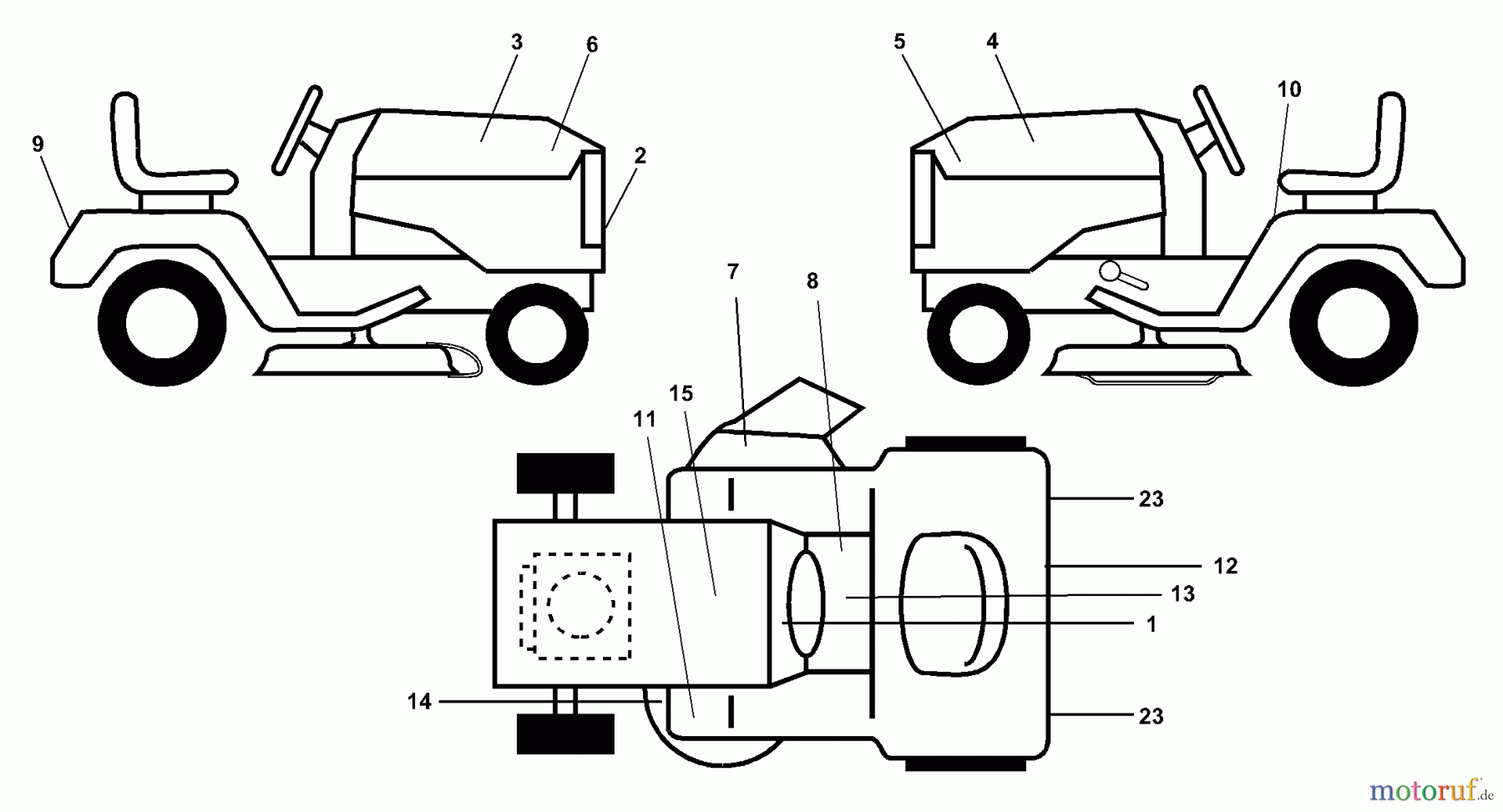 Husqvarna Rasen und Garten Traktoren GTH 200 (954001992) (954001122VA) - Husqvarna Garden Tractor (1995-03 & After) Decals