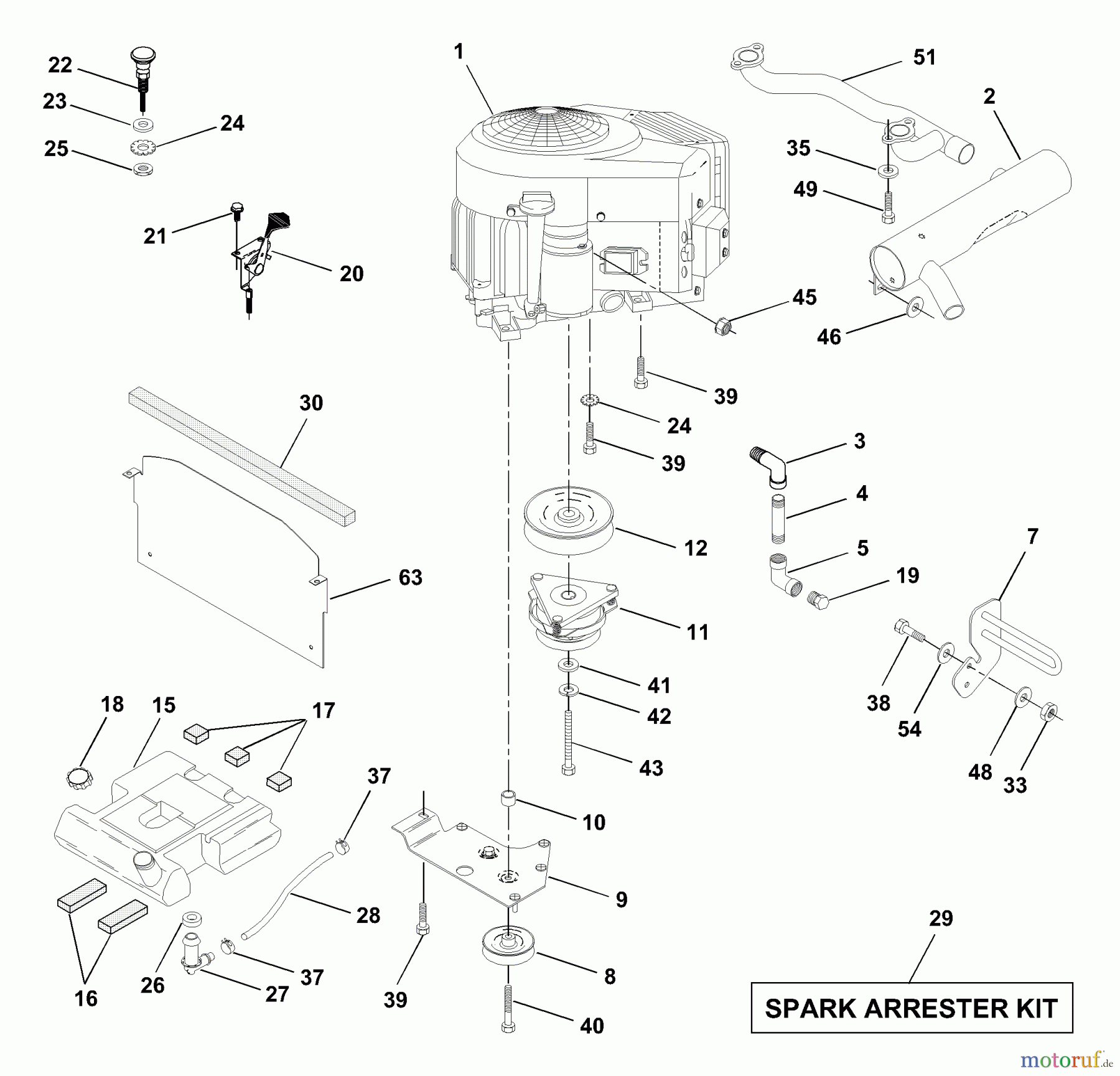 Husqvarna Rasen und Garten Traktoren GTH 200 (954001992) (954001122VA) - Husqvarna Garden Tractor (1995-03 & After) Engine