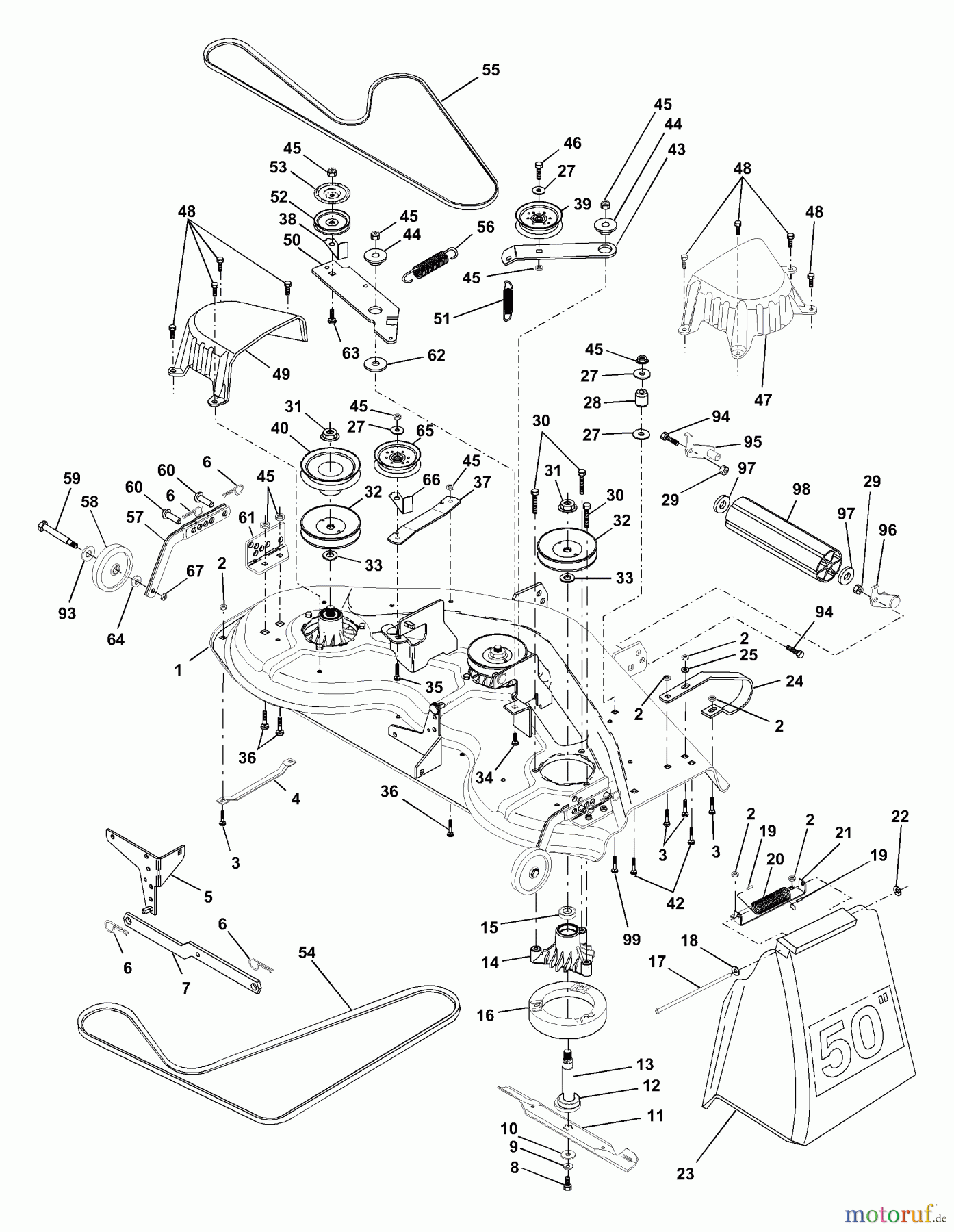  Husqvarna Rasen und Garten Traktoren GTH 200 (954001992) (954001122VA) - Husqvarna Garden Tractor (1995-03 & After) Mower Deck