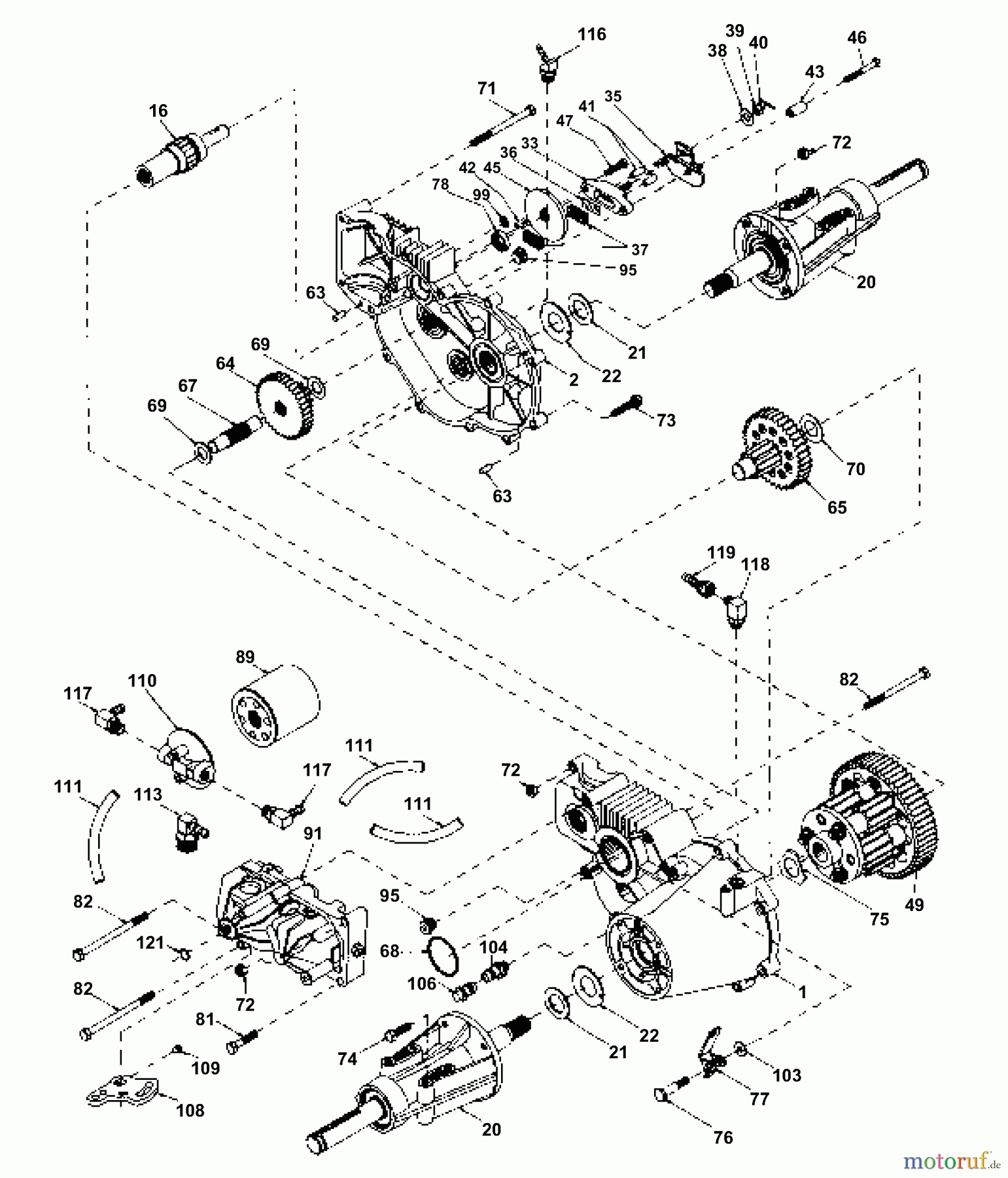 Husqvarna Rasen und Garten Traktoren GTH 200 (954001992) (954001122VA) - Husqvarna Garden Tractor (1995-03 & After) Transaxle Hydro Gear
