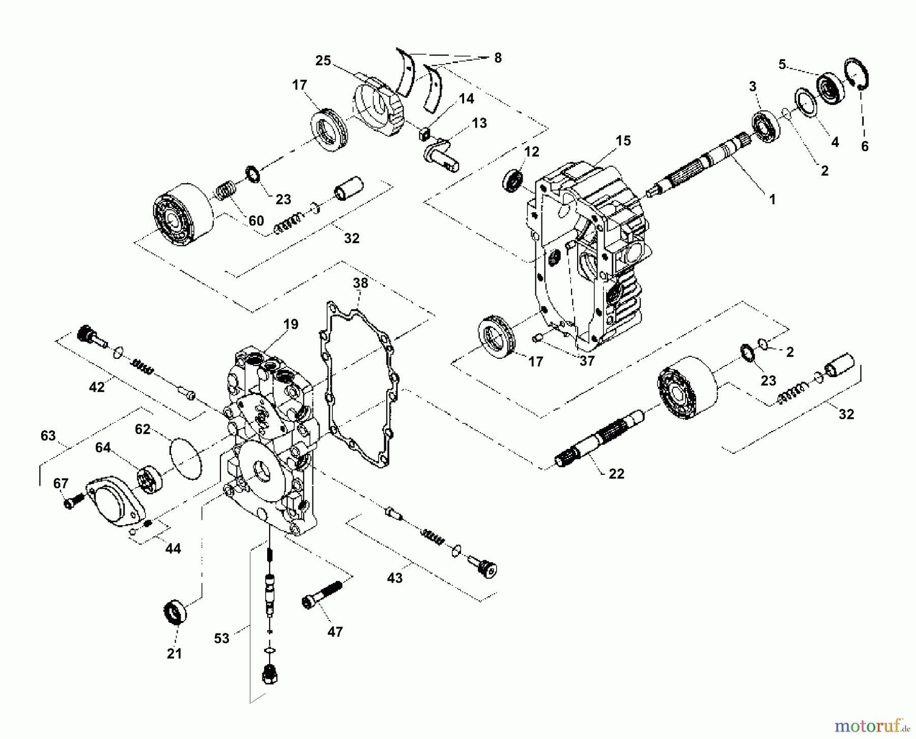 Husqvarna Rasen und Garten Traktoren GTH 200 (954001992) (954001122VA) - Husqvarna Garden Tractor (1995-03 & After) Transaxle Pump