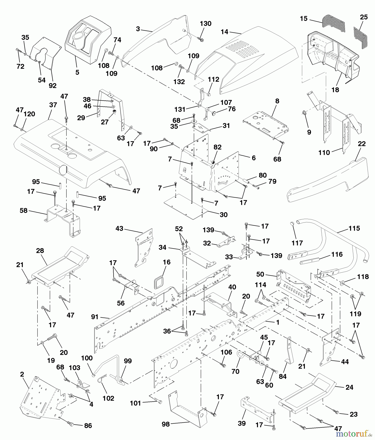 Husqvarna Rasen und Garten Traktoren GTH 200 (954140046B) - Husqvarna Garden Tractor (1998-07 & After) Chassis And Enclosures