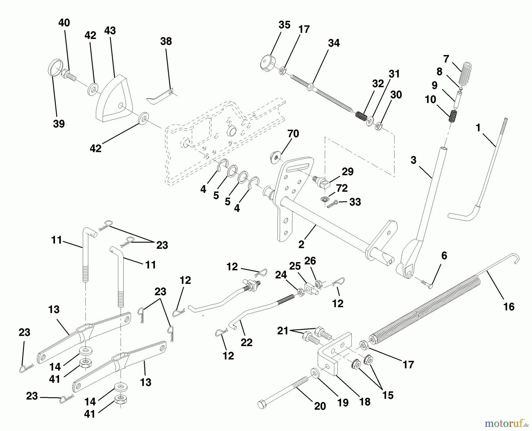 Husqvarna Rasen und Garten Traktoren GTH 200 (954140046B) - Husqvarna Garden Tractor (1998-07 & After) Lift Assembly