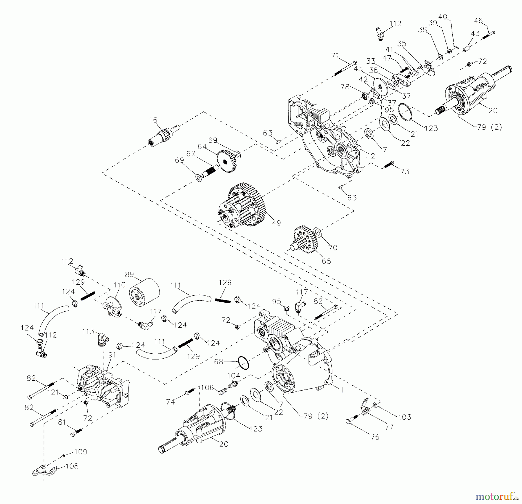 Husqvarna Rasen und Garten Traktoren GTH 200 (954140046B) - Husqvarna Garden Tractor (1998-07 & After) Transaxle Hydro Gear Model Number 222-3010