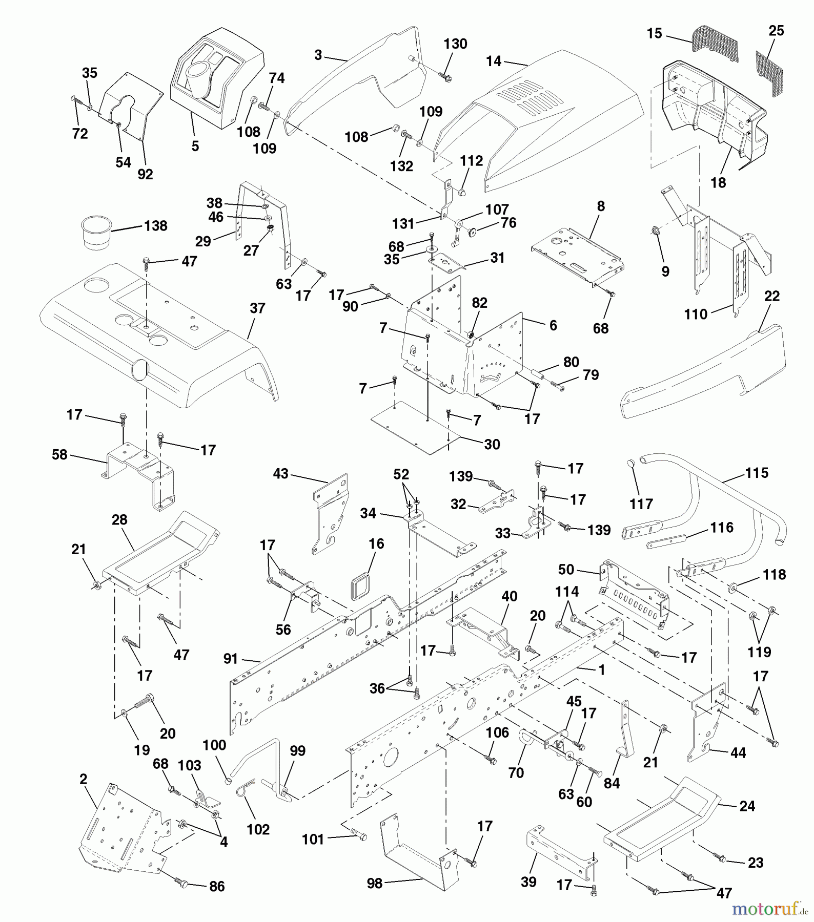 Husqvarna Rasen und Garten Traktoren GTH 200 (954140046C) - Husqvarna Garden Tractor (1999-04 & After) Chassis And Enclosures