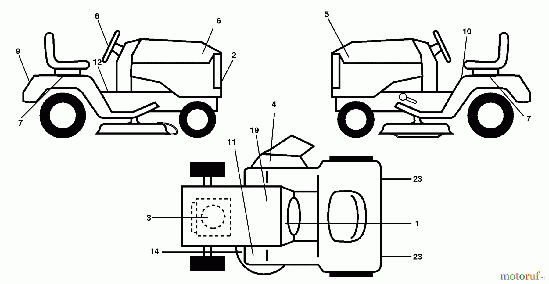 Husqvarna Rasen und Garten Traktoren GTH 200 (954140046C) - Husqvarna Garden Tractor (1999-04 & After) Decals