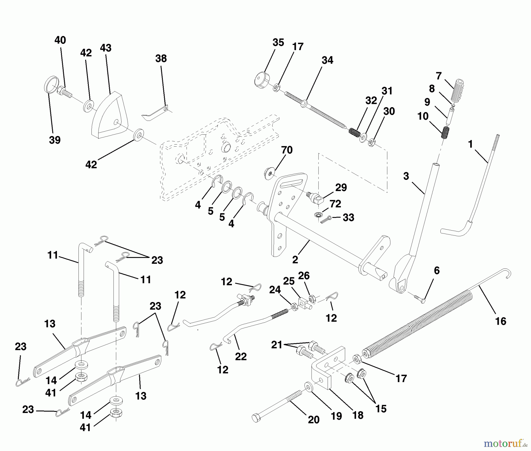 Husqvarna Rasen und Garten Traktoren GTH 200 (954140046C) - Husqvarna Garden Tractor (1999-04 & After) Lift Assembly