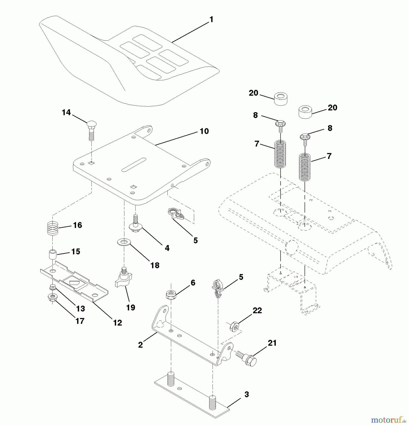 Husqvarna Rasen und Garten Traktoren GTH 200 (954140046C) - Husqvarna Garden Tractor (1999-04 & After) Seat Assembly