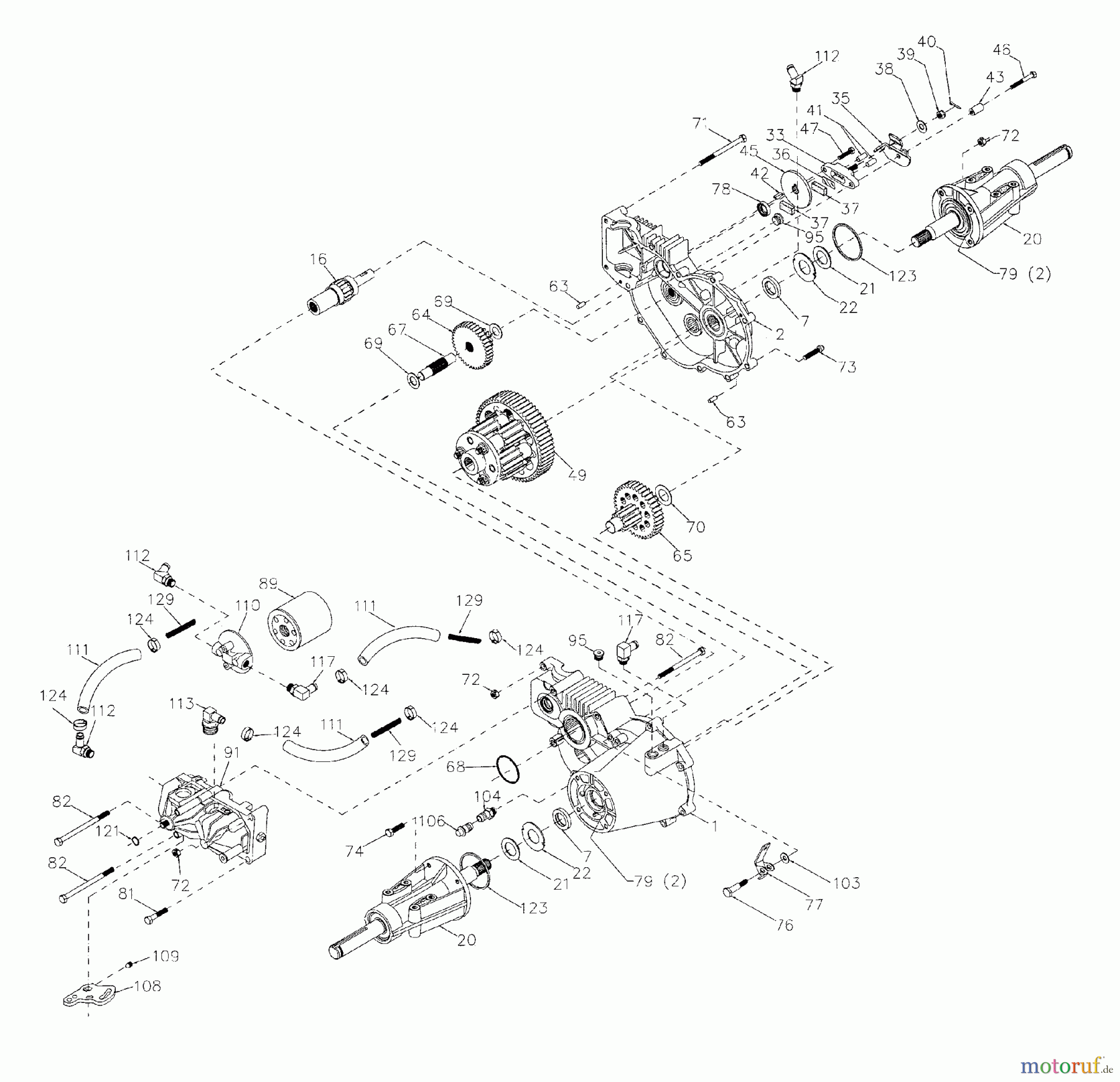 Husqvarna Rasen und Garten Traktoren GTH 200 (954140046C) - Husqvarna Garden Tractor (1999-04 & After) Transaxle Hydro Gear Model Number 222-3010
